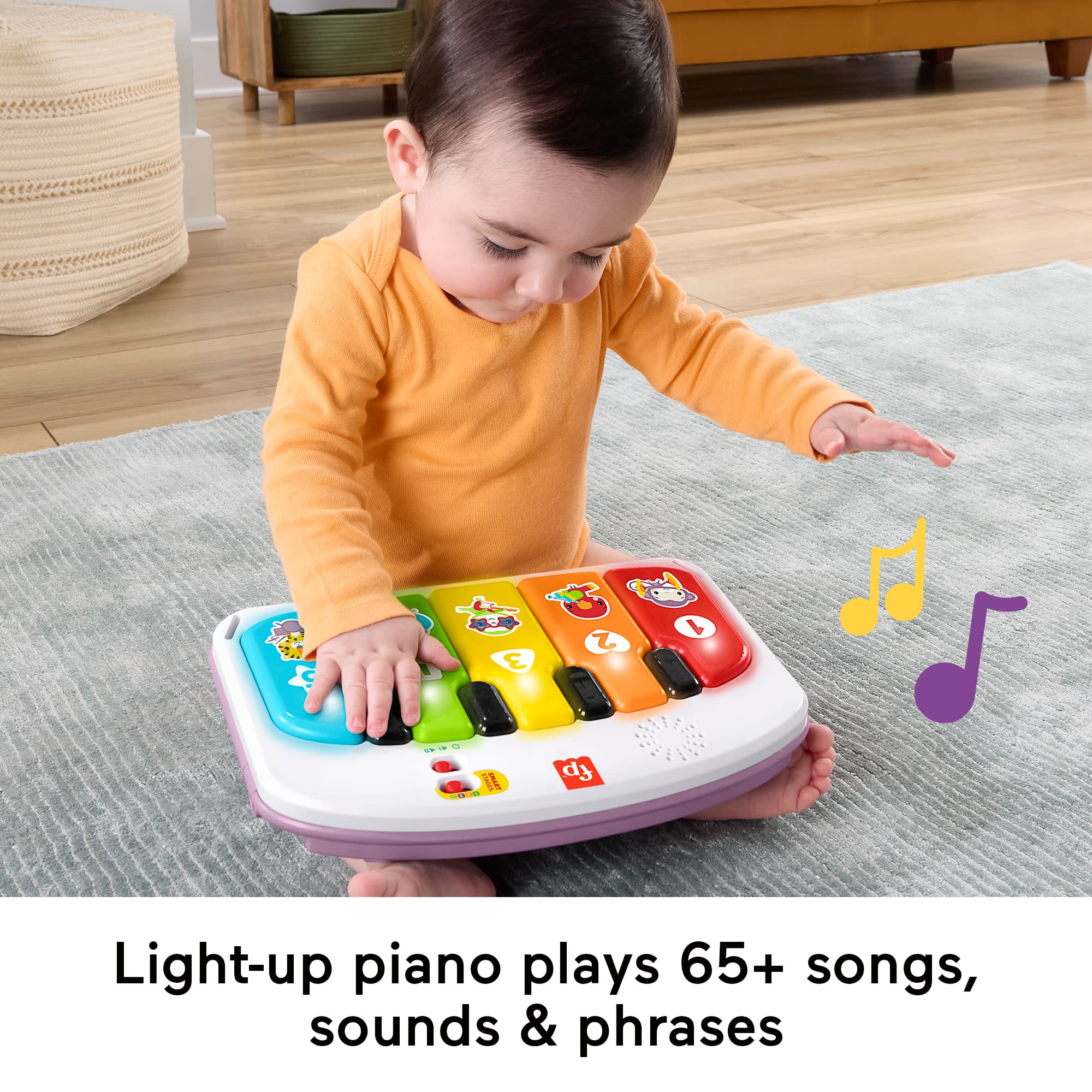 Fisher-Price Kick & Play Deluxe Sit-Me-Up Seat. Purple Monkey Baby Chair & Piano Learning Toy - Image 5