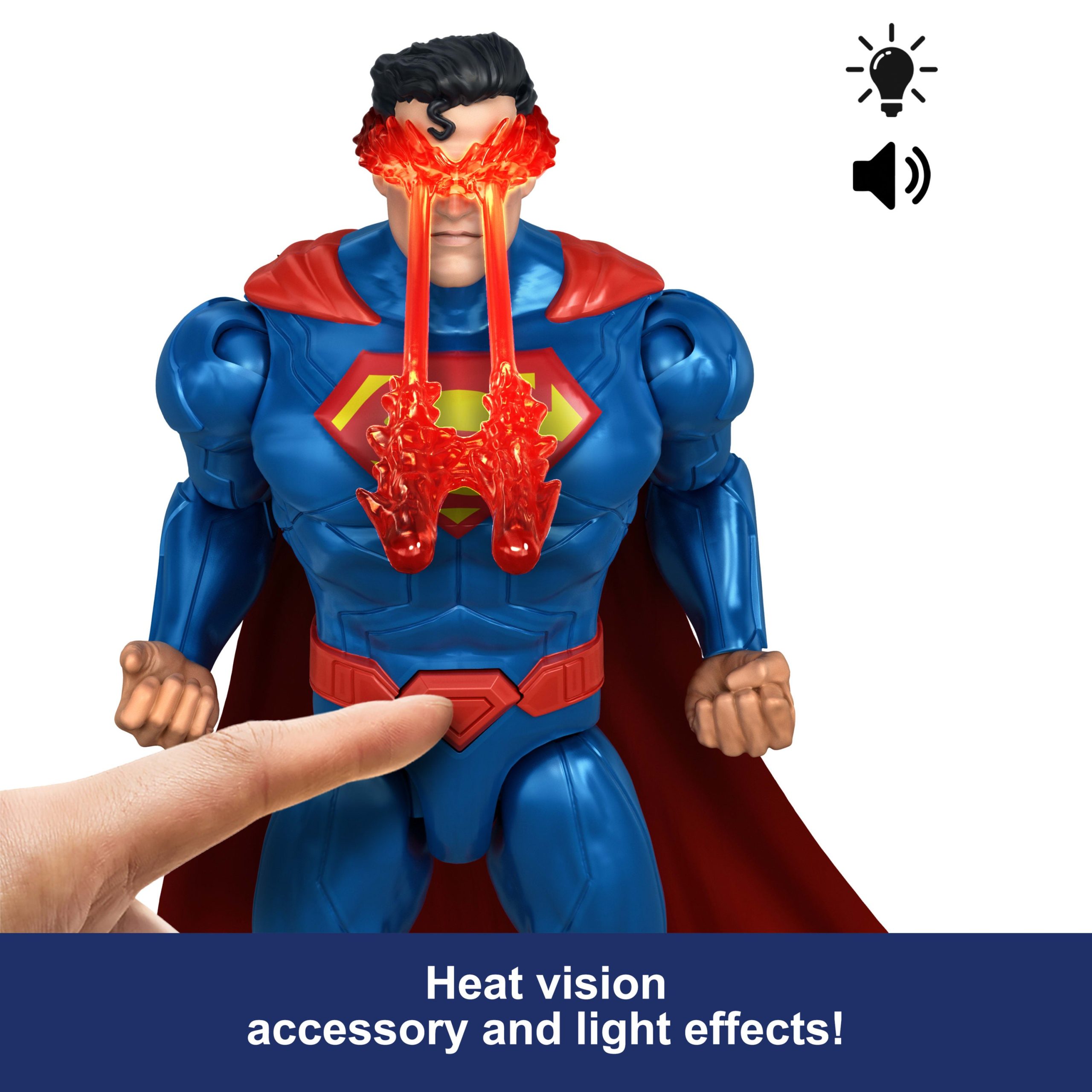 DC Premier 6.5 Inch Heat Vision Superman Figure With Action. Lights & Sounds. Posable - Image 5