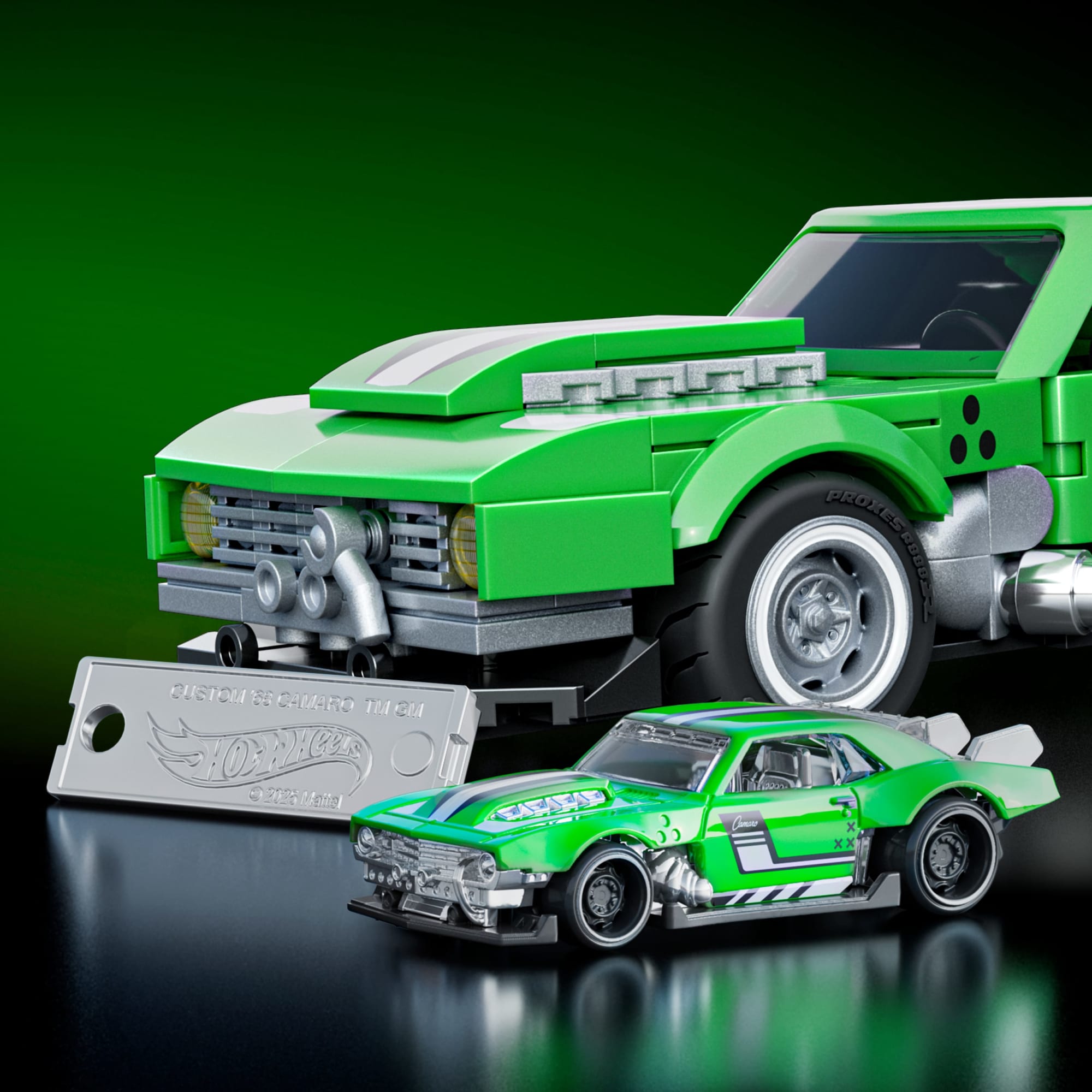 Mattel Brick Shop Hot Wheels Jogo de Construção Speed Custom '68 Camaro - Image 5