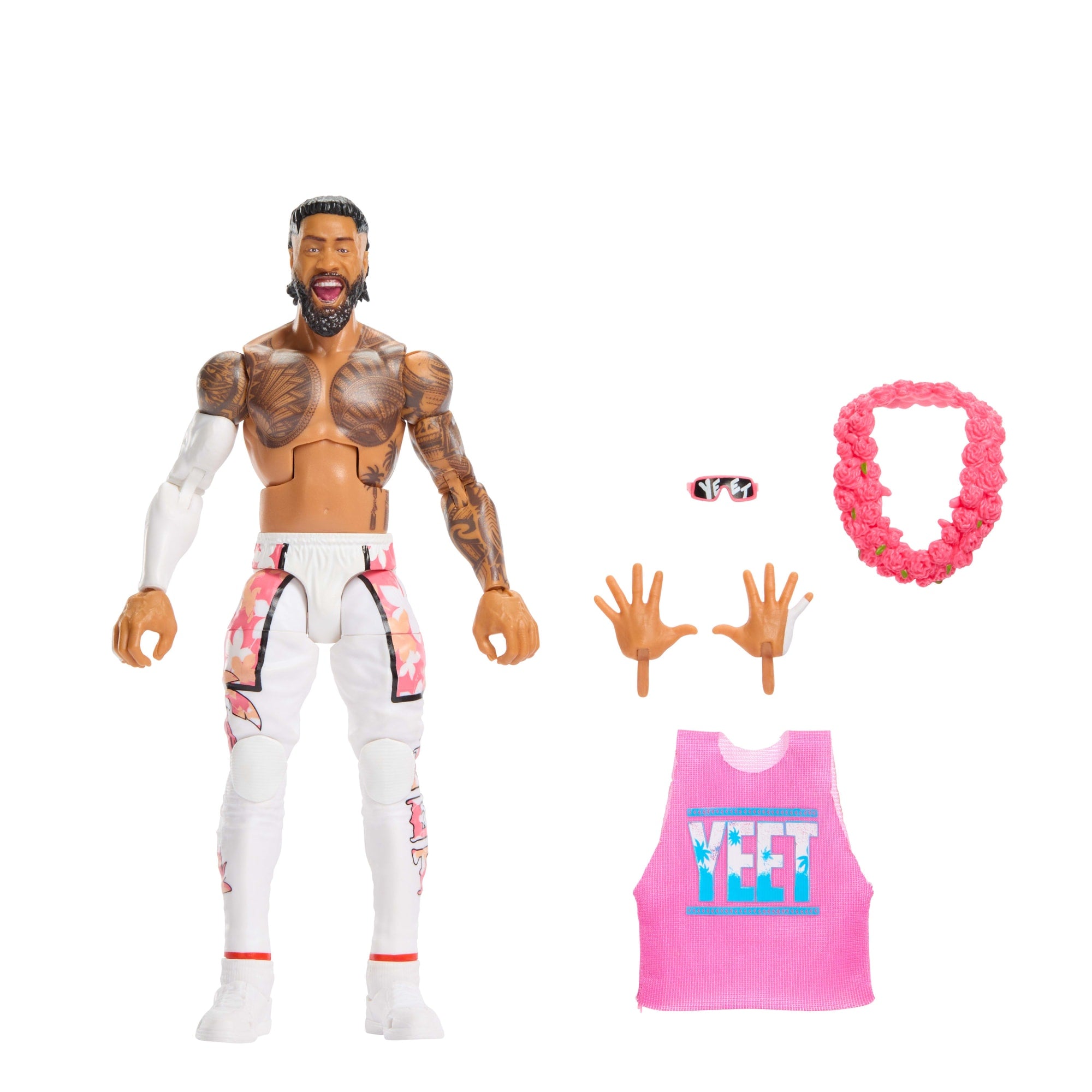 WWE Elite Jey Uso Action Figure. Series #124 Set. 6-Inch Collectible With Articulation & Accessories