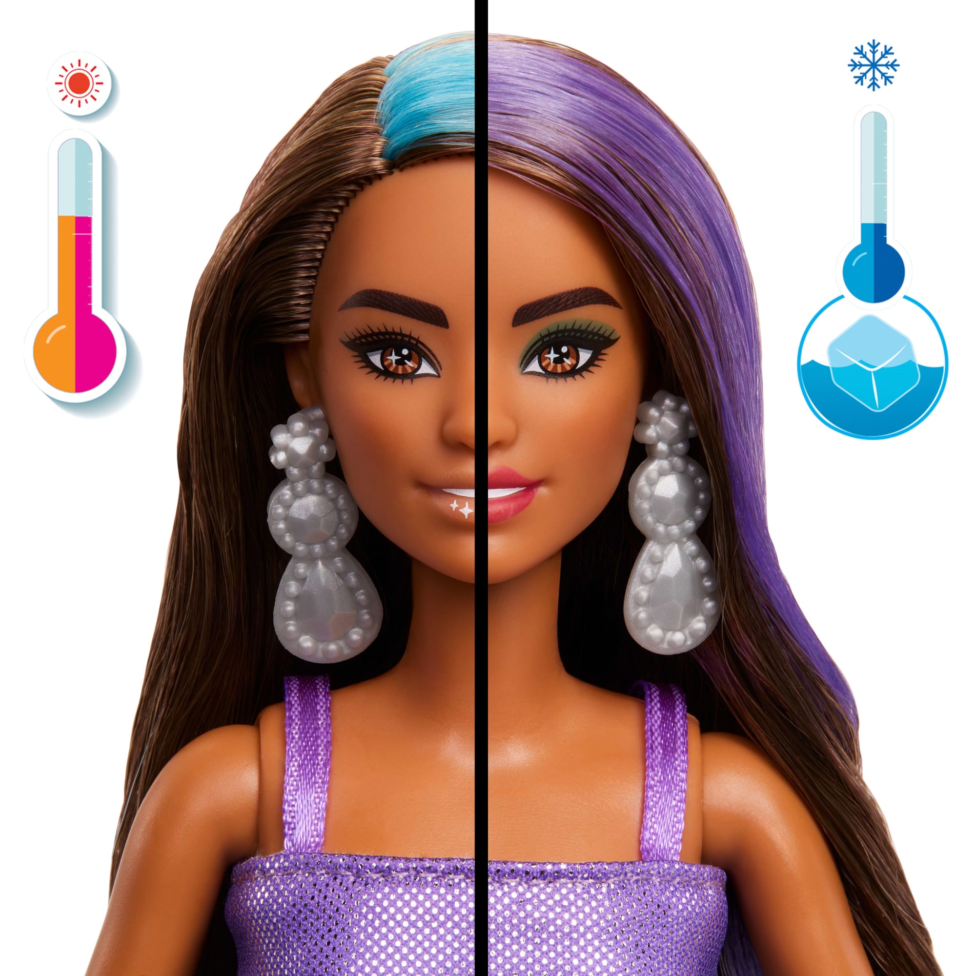 Poupée et Accessoires Barbie Party Unboxed Série Fête Glamour Violet Scintillant Avec 10Surprises - Image 3
