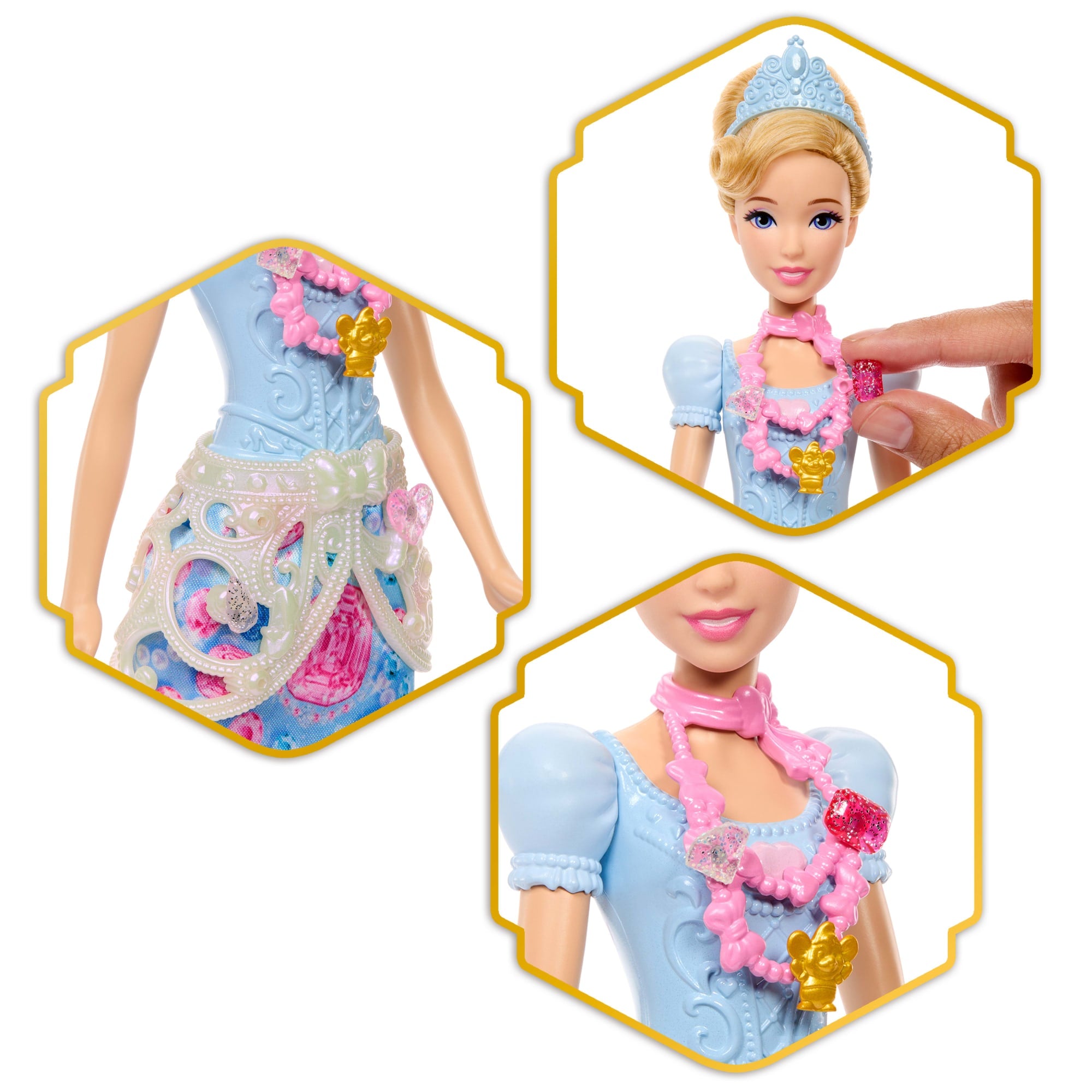 Disney Princess Jewel Reveal Cinderella Fashion Doll W/ 8 Surprises including Gem Box & Accessories - Image 3