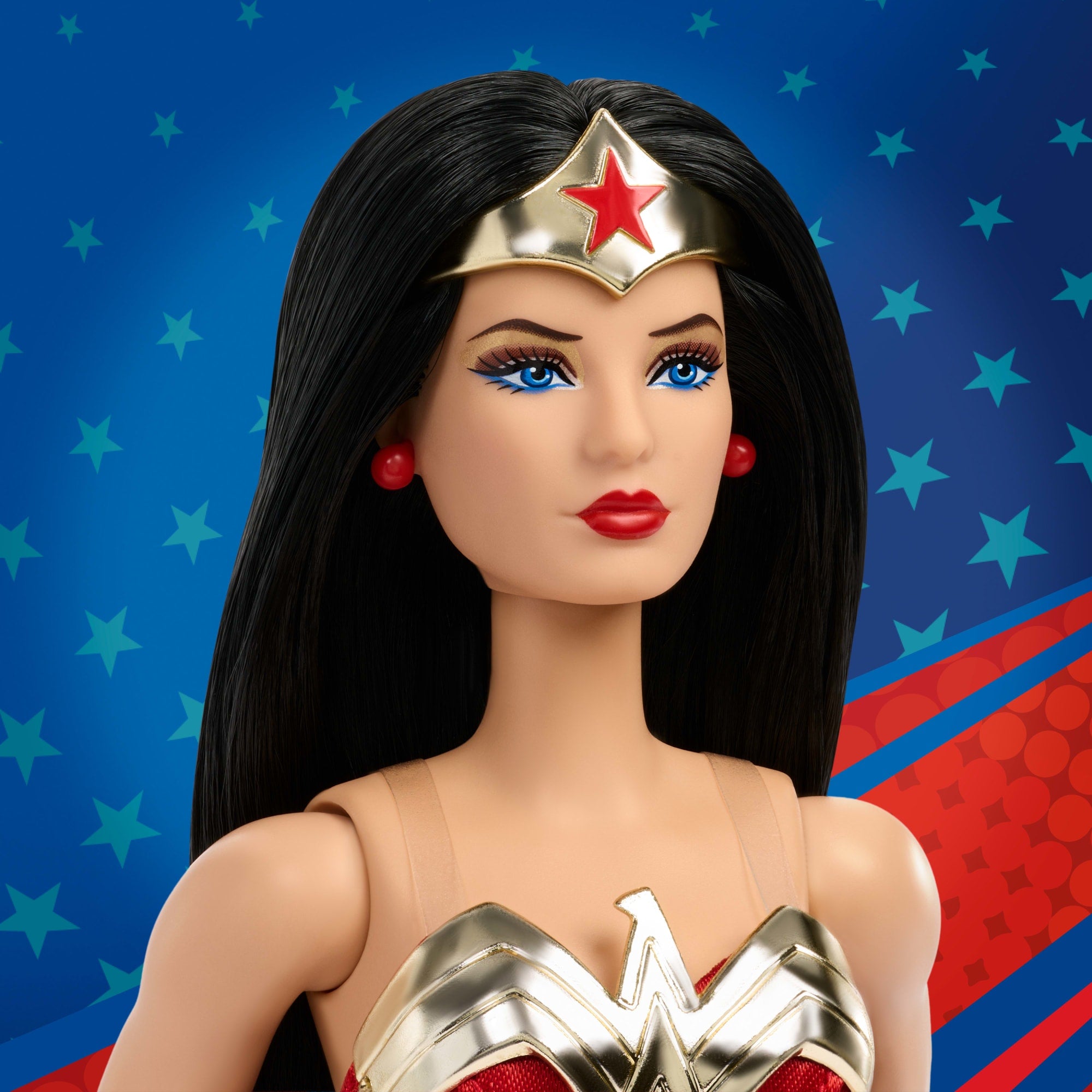 Barbie Wonder Woman Collectible Doll in Red And Blue Tank Suit With Golden Accessories And Lasso - Image 2
