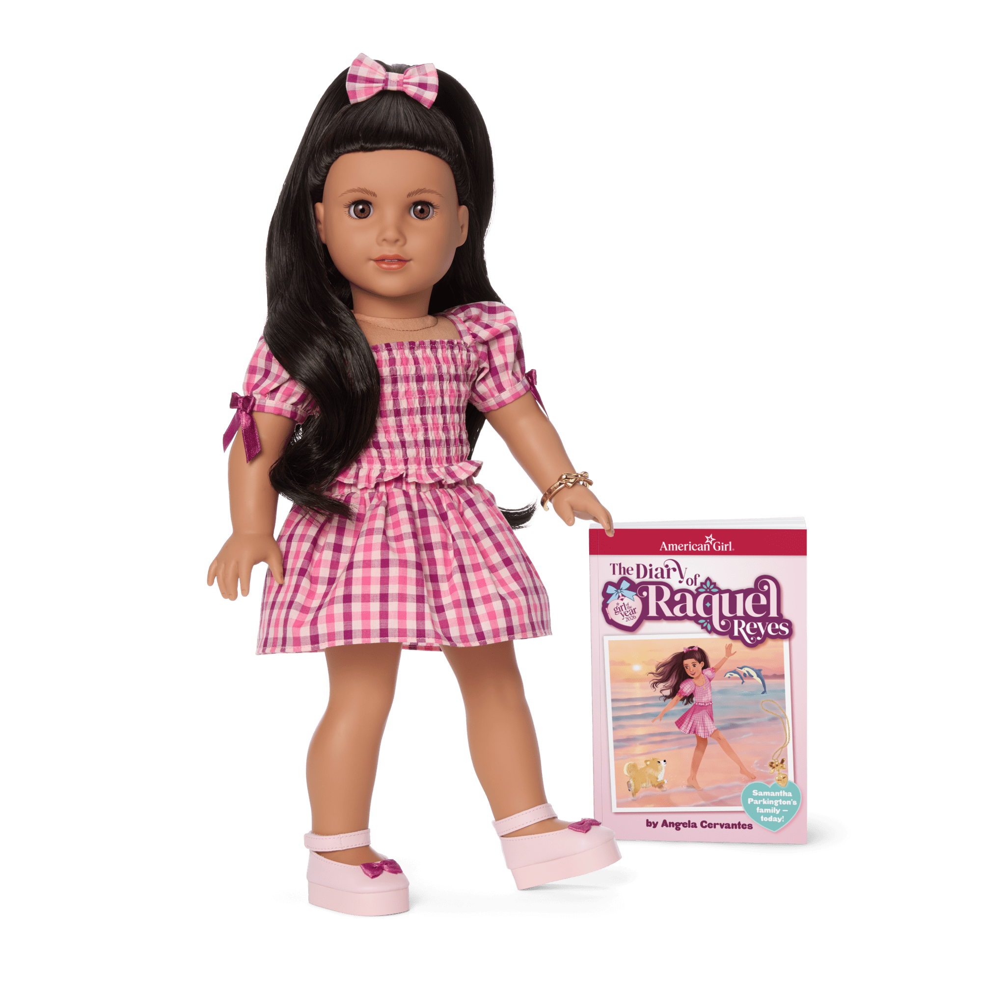 Raquel's™ Gingham Ruffle Outfit for Girls & 18-inch Dolls + Raquel Doll (Girl of the Year™ 2026) - Image 6