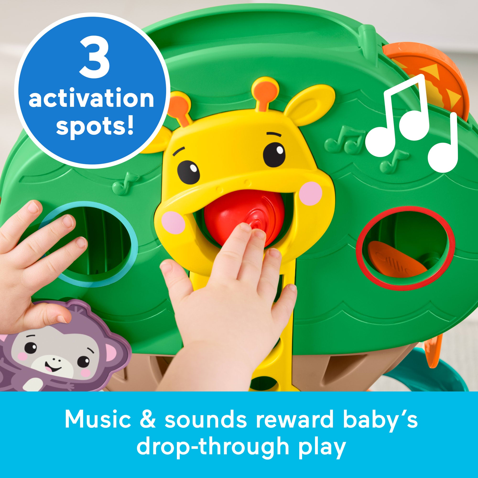 Fisher-Price Sit-To-Stand Jungle Tree. Baby To Toddler Musical Ball Drop Play Center. 6 Balls - Image 3