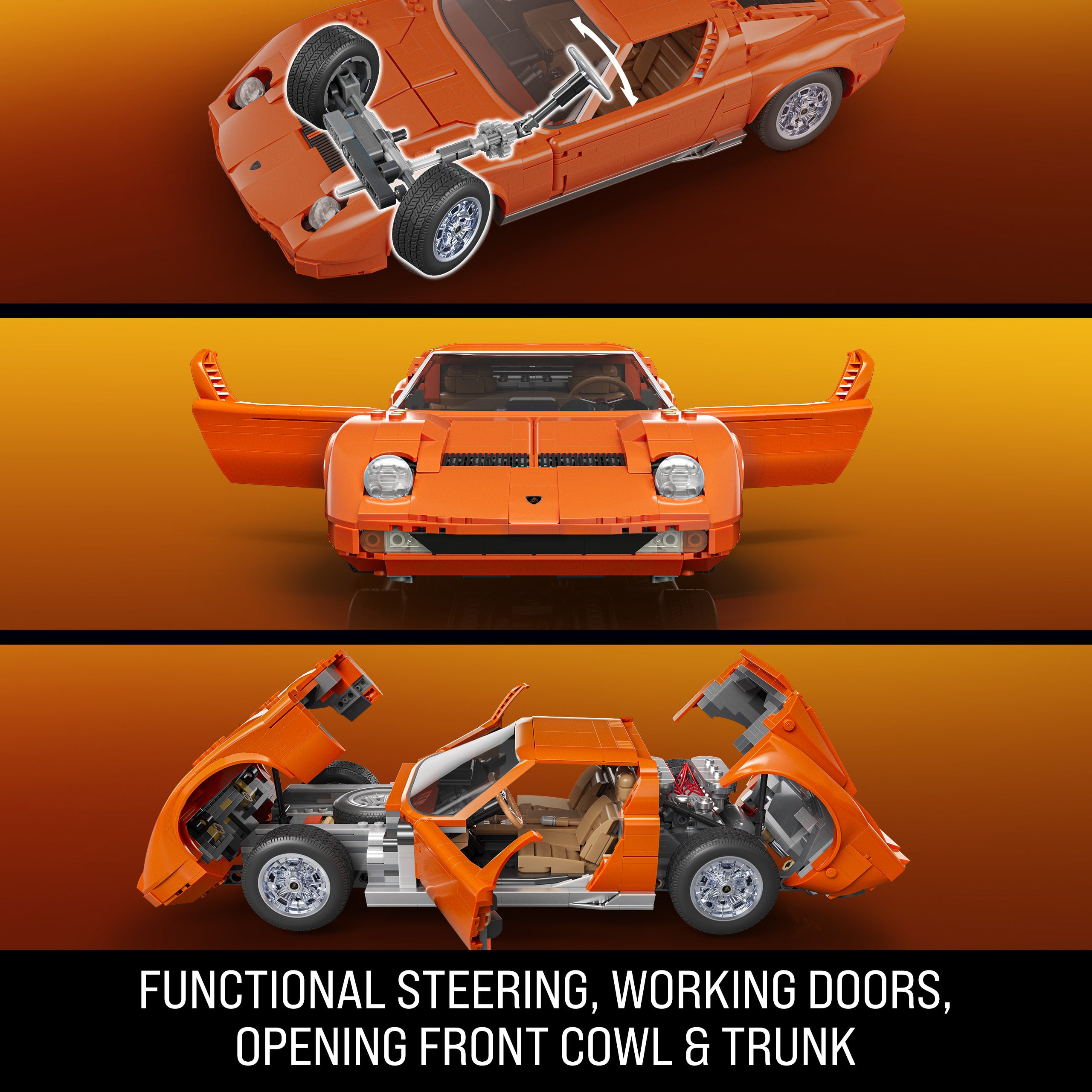 Mattel Brick Shop Hot Wheels '71 Lamborghini Miura P400 Sv Building Toy Kit (1523 Pieces). For Collectors - Image 6