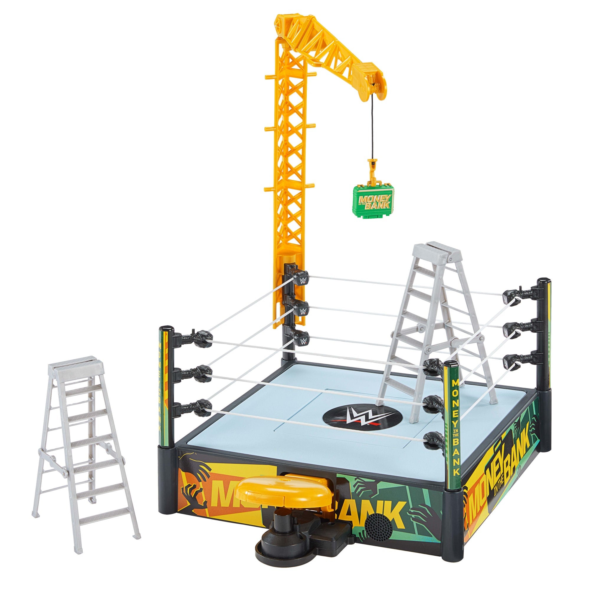 WWE Money in The Bank Cash-in Ring Playset With Accessories. 2 Play Modes. 40+ Sounds & Phrases