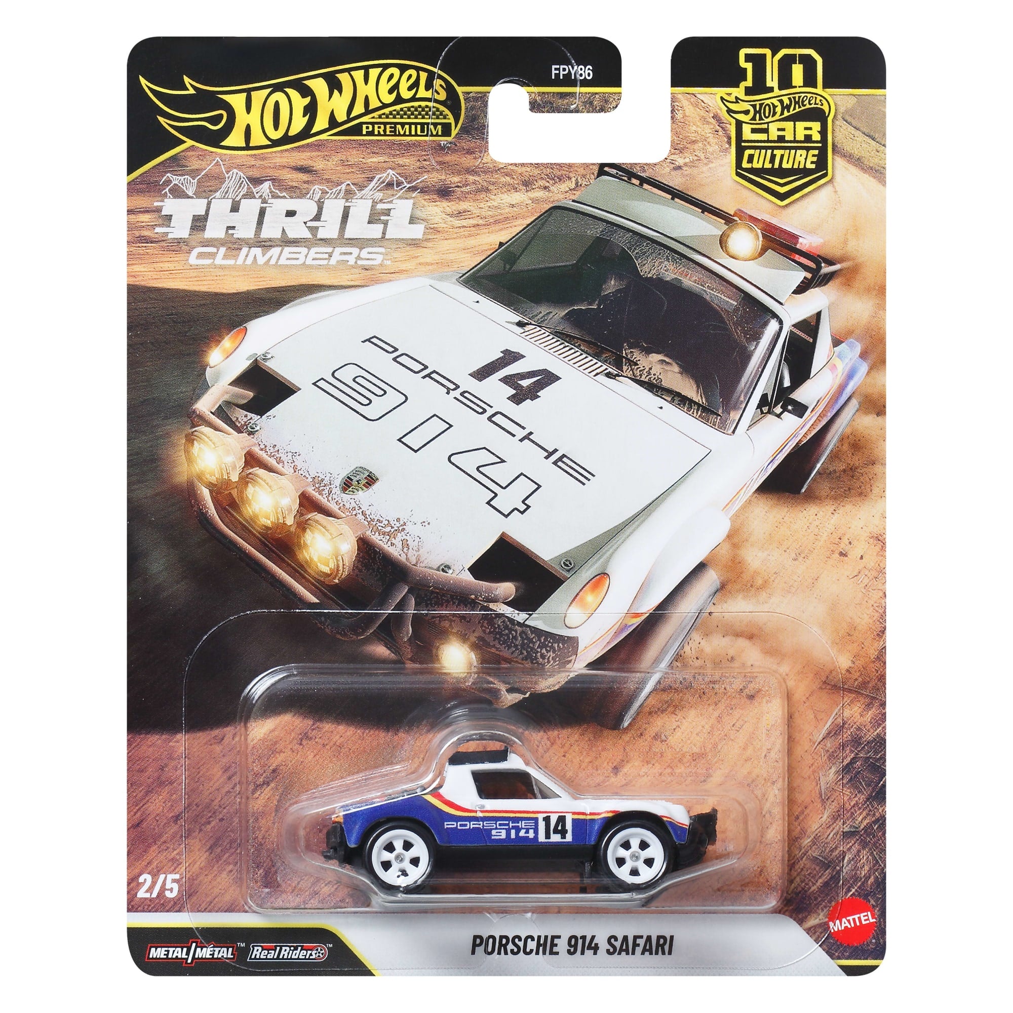Hot Wheels Car Culture Premium 1:64 Scale Die-Cast Toy Porsche 914 Safari. Thrill Climbers - Image 6