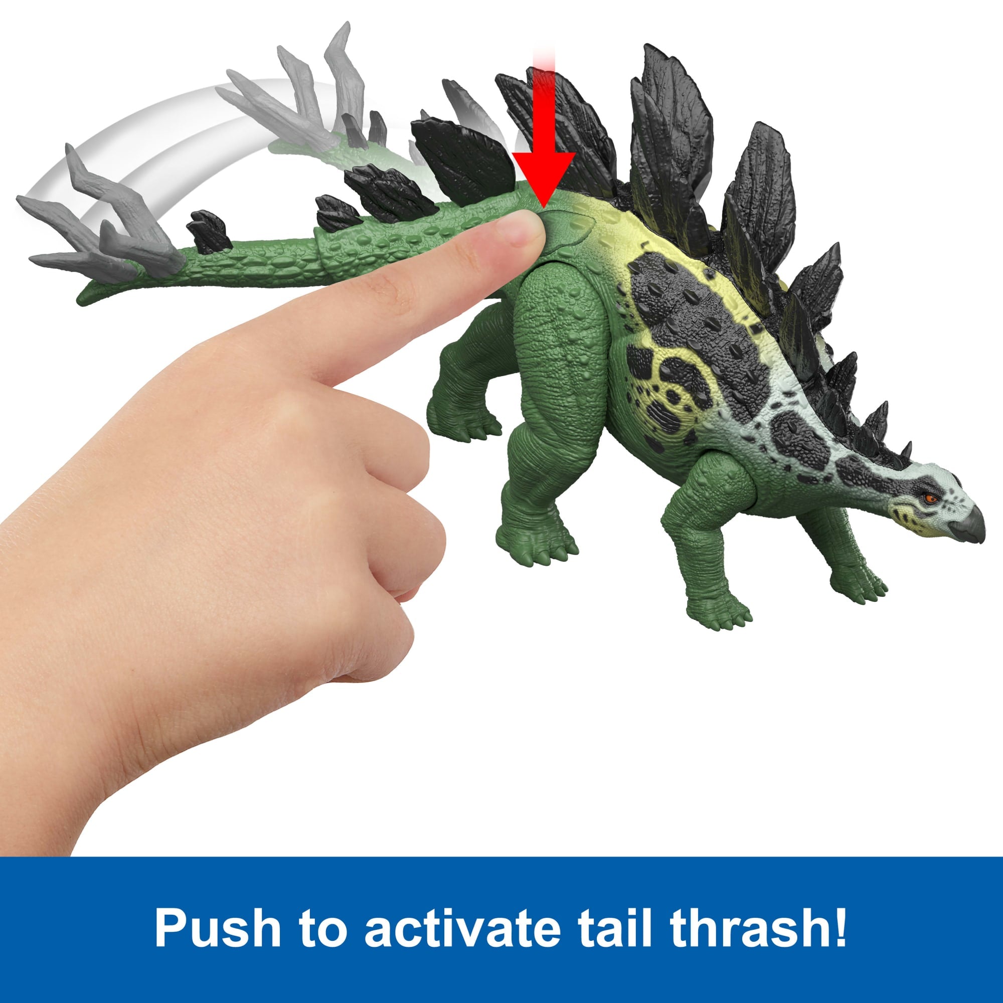 Jurassic World Gigantic Thrashers Stegosaurus Dinosaur Action Figure Toy. 2 Attacks & Evolve Feature - Image 4