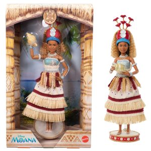 Poupée Mode Moana Disney Collector en Tenue Cérémonielle du Film en Prise de Vues Réelles Avec Coquillage