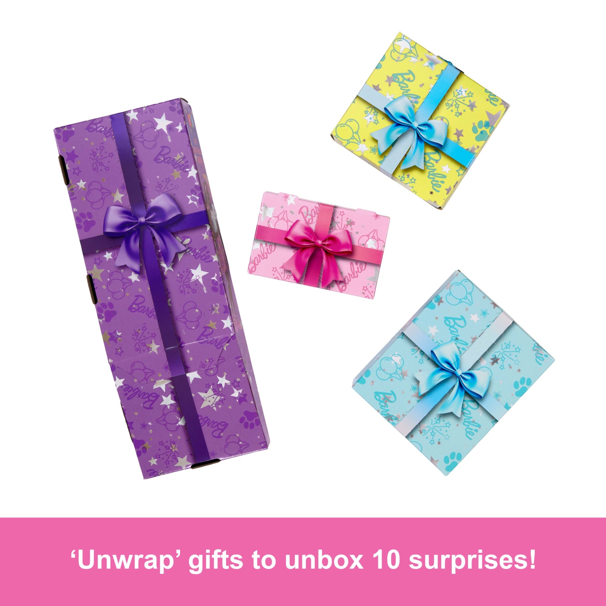 Barbie Party Unboxed Pet Birthday Series Doll & Accessories. Shimmerin' Hearts Set With 10 Surprises - Image 3