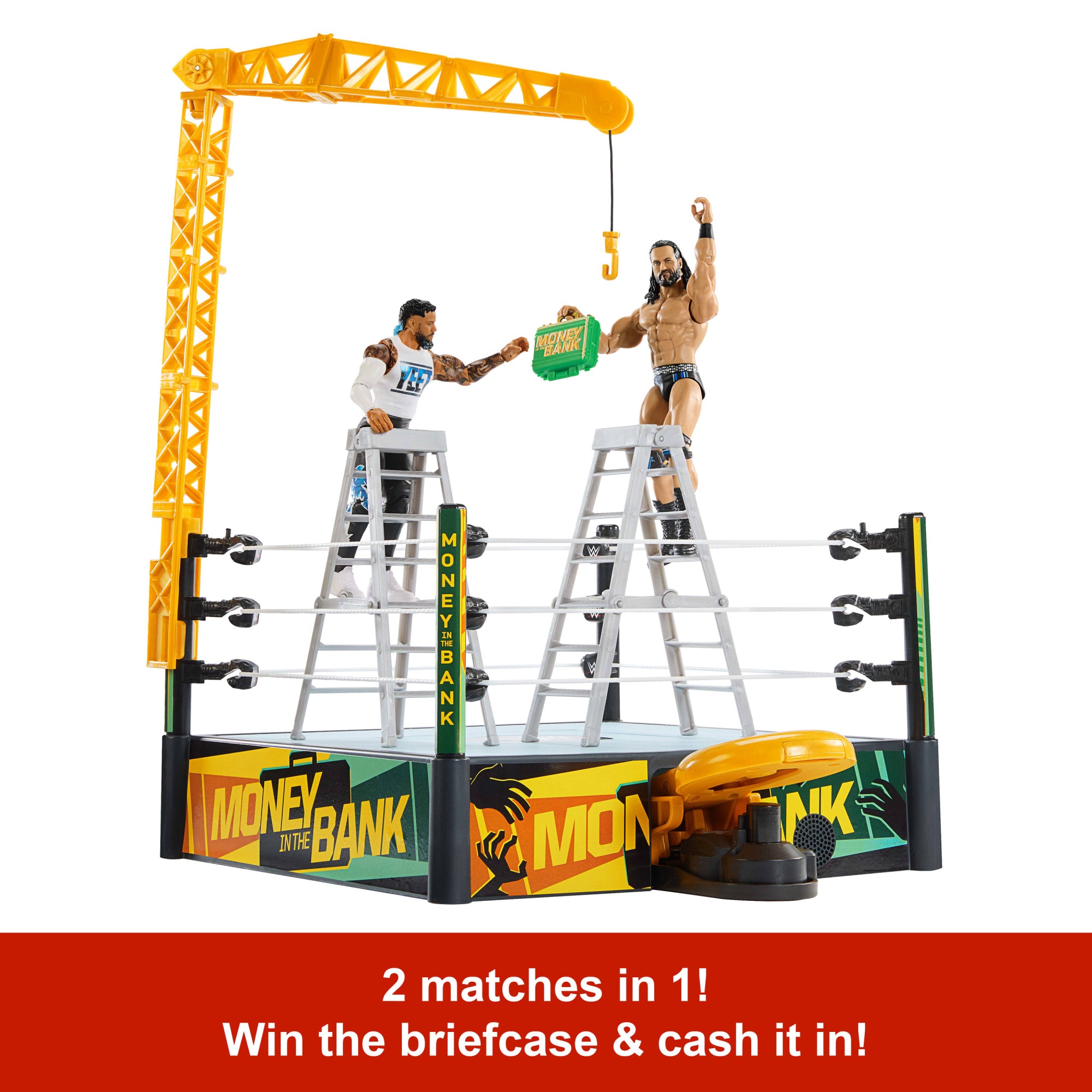 WWE Money in The Bank Cash-in Ring Playset With Accessories. 2 Play Modes. 40+ Sounds & Phrases - Image 3