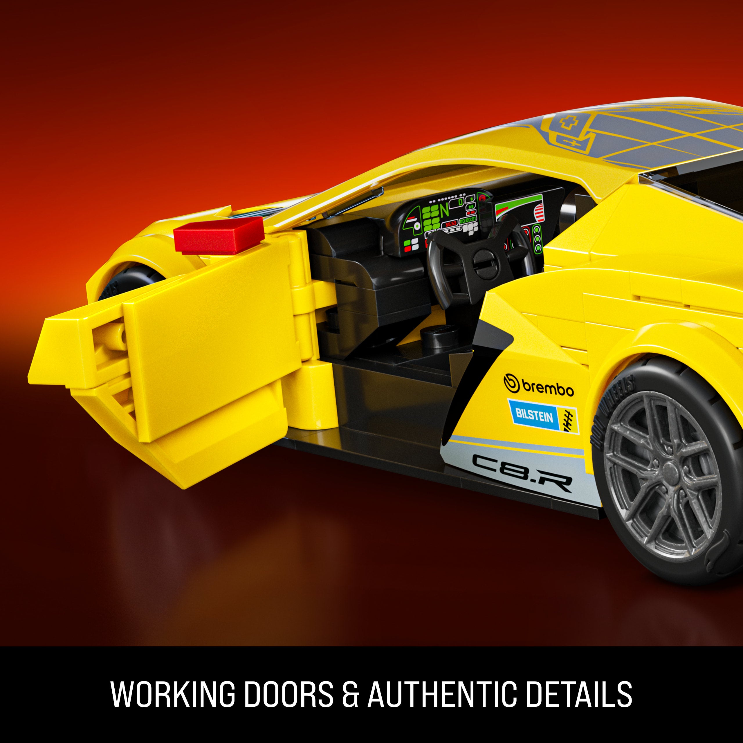 Mattel Brick Shop Hot Wheels '20 Corvette C8.R Building Toy Kit (261 Pieces). For Collectors - Image 6