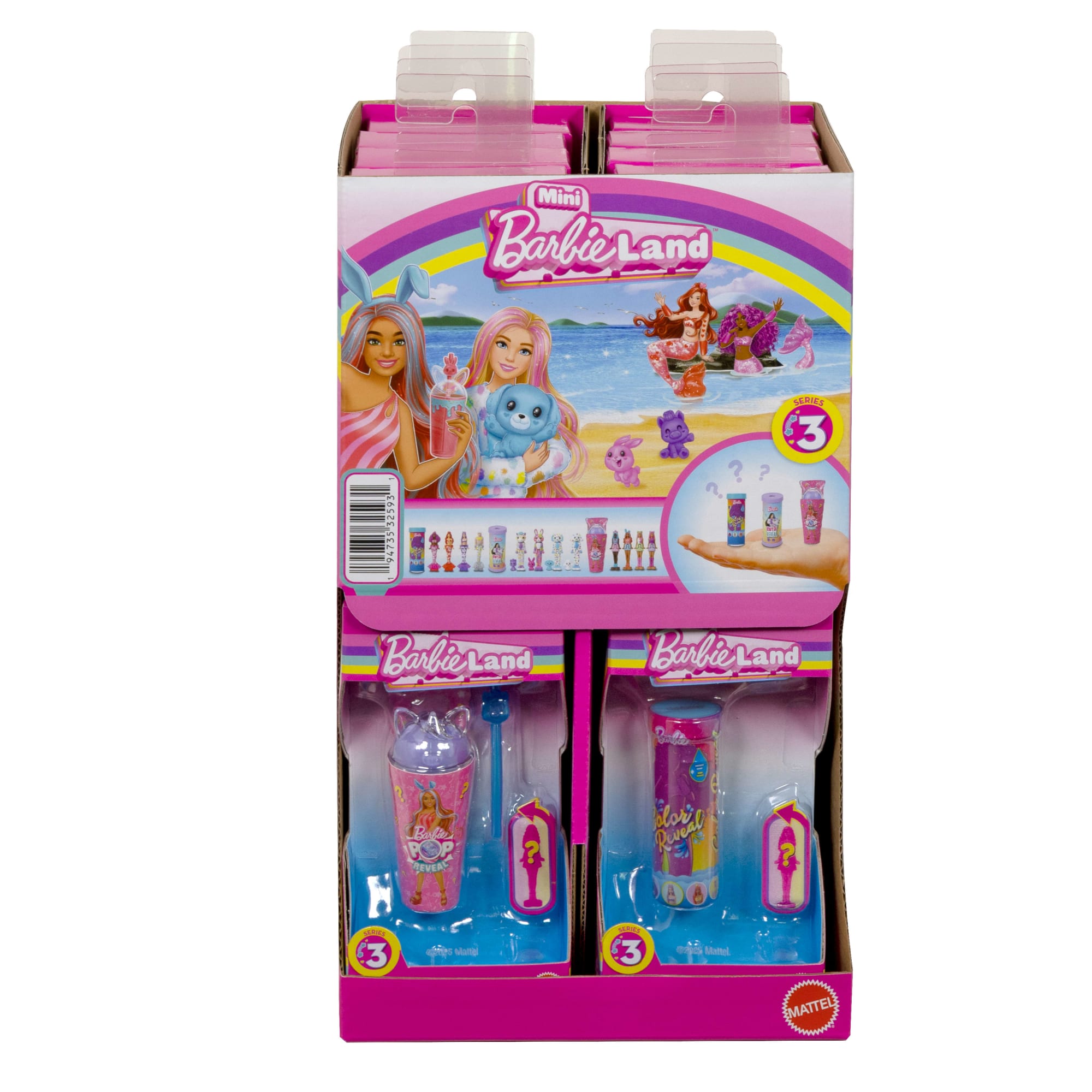 Barbie Mini Barbie Land Color Reveal Mermaid Dolls. 1.5-Inch Doll With Surprise Water Reveal . Series 3 - Image 6
