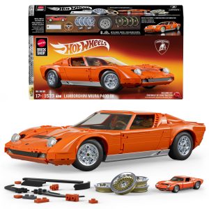 Mattel Brick Shop Hot Wheels Jogo de Construção Premium Lamborghini Miura P400 SV