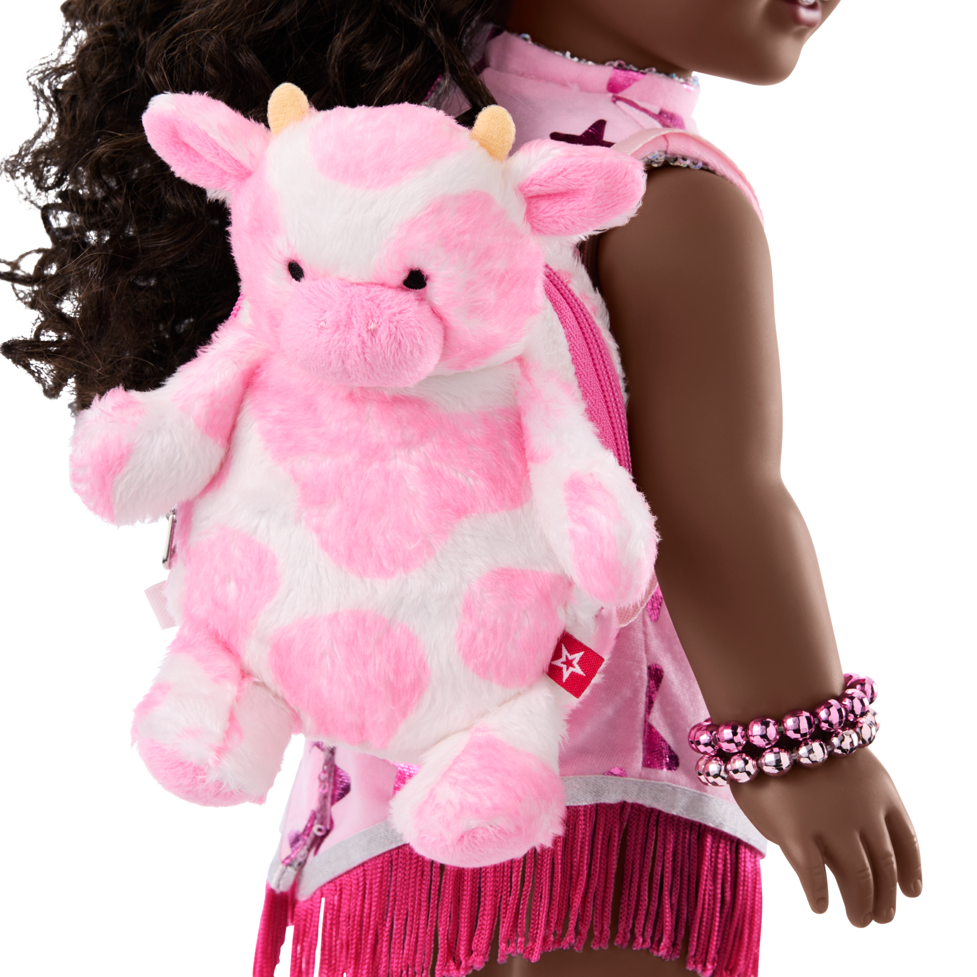 Pink Spotted Cow Backpack & Accessory Set for 18-inch Dolls - Image 4