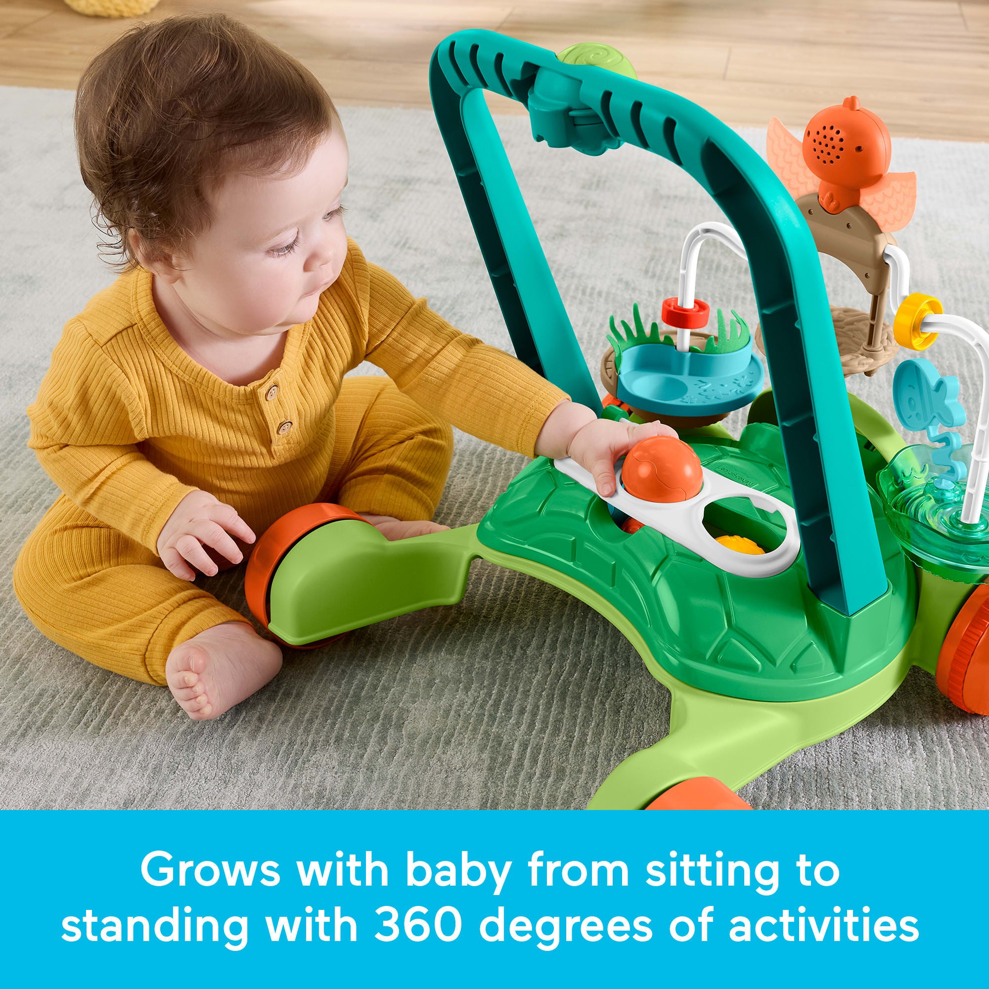 Fisher-Price Moves With You Turtle Walker. Baby & Toddler Activity Push Toy. 5 Balls - Image 4