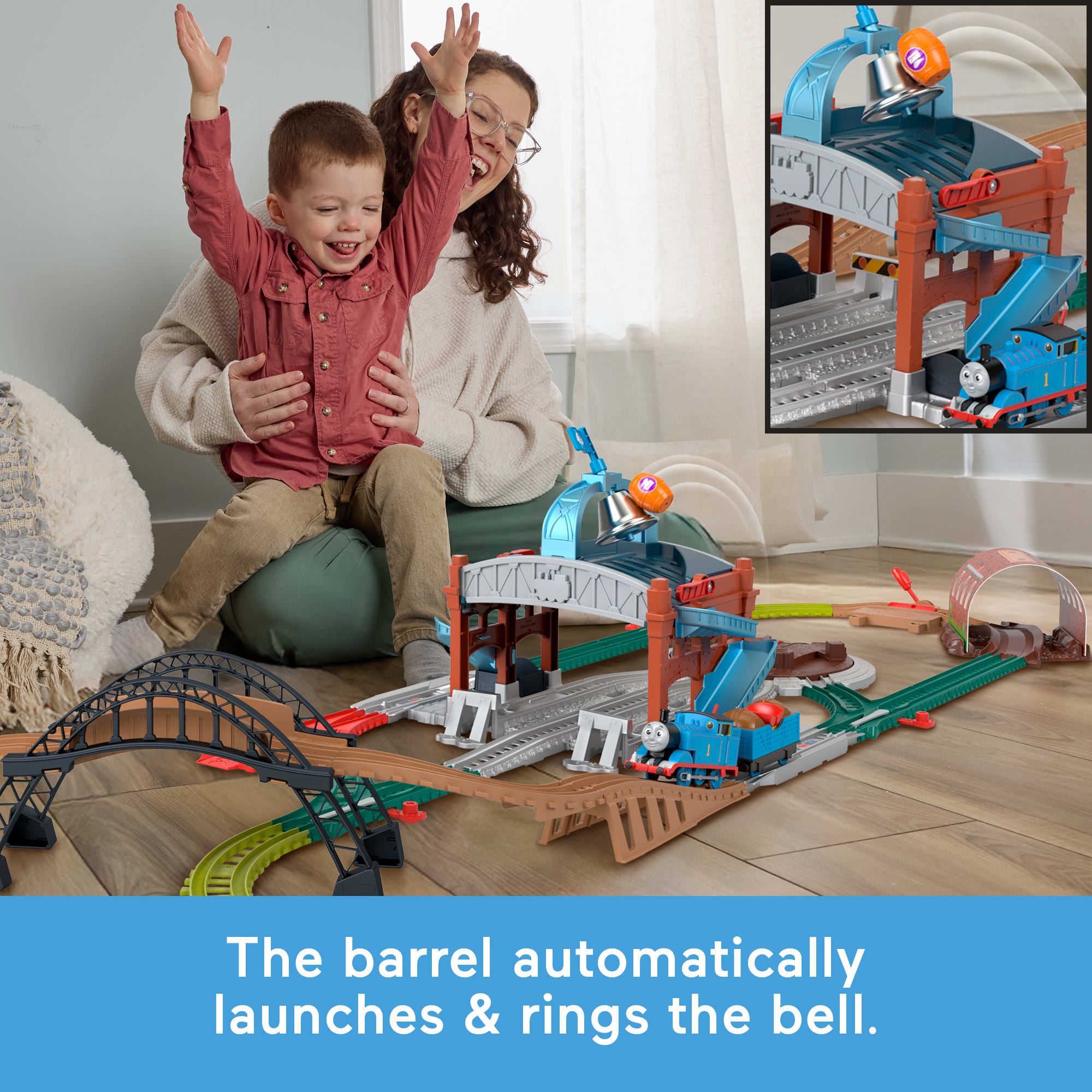 Thomas & Friends Load & Launch Barrel Delivery Set By Fisher-Price & Classic Motorized Toy Train - Image 3