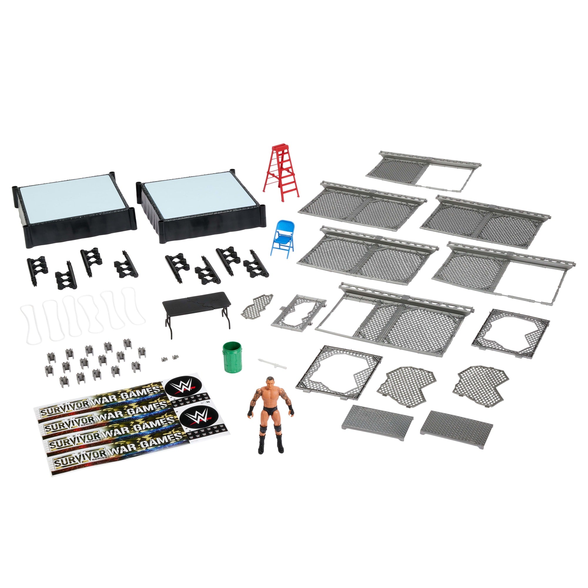 WWE Survivor War Games Playset With Randy Orton Action Figure. 2 Rings. Cage & 5 Accessories - Image 4