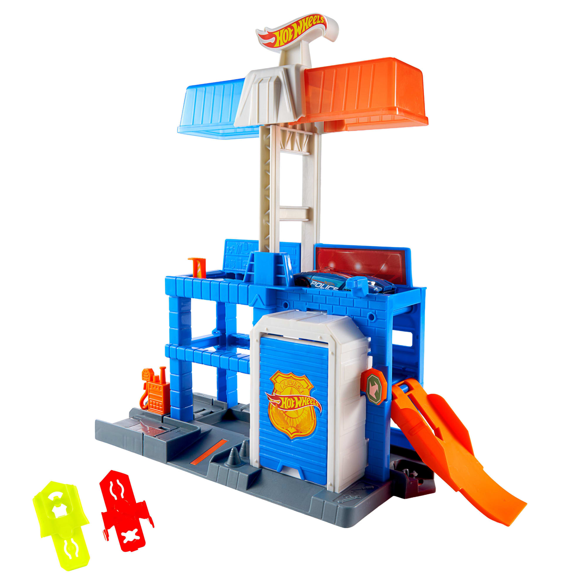 Hot Wheels City Downtown Police Tower Playset & 1:64 Scale Die-Cast Police Toy Car - Image 2