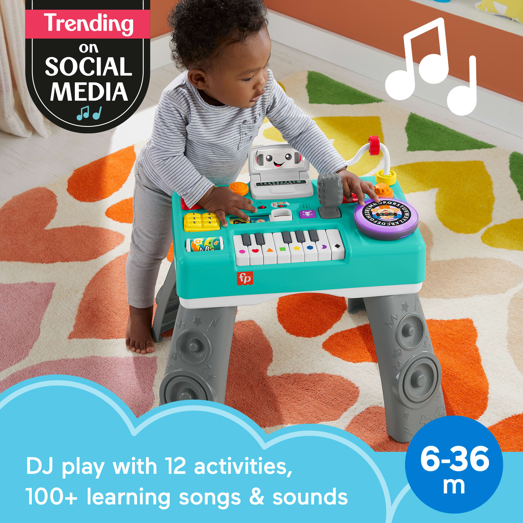 Fisher-Price Laugh & Learn Mix & Learn DJ Table. Musical Learning Toy For Baby & Toddler - Image 2