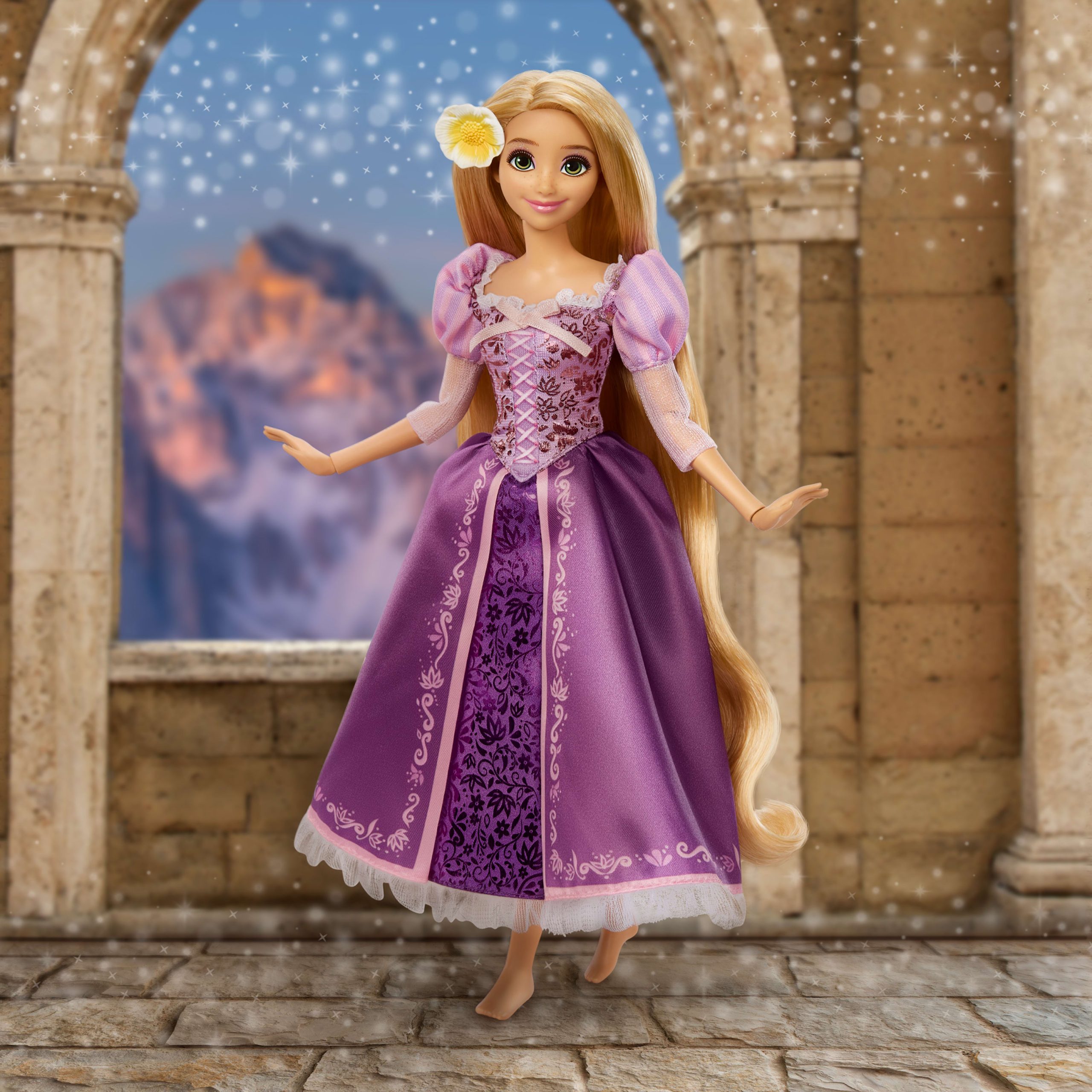 Disney Princess Sparkling Princess Series Rapunzel Fashion Doll W/ Removable Dress & Hair Accessory - Image 2
