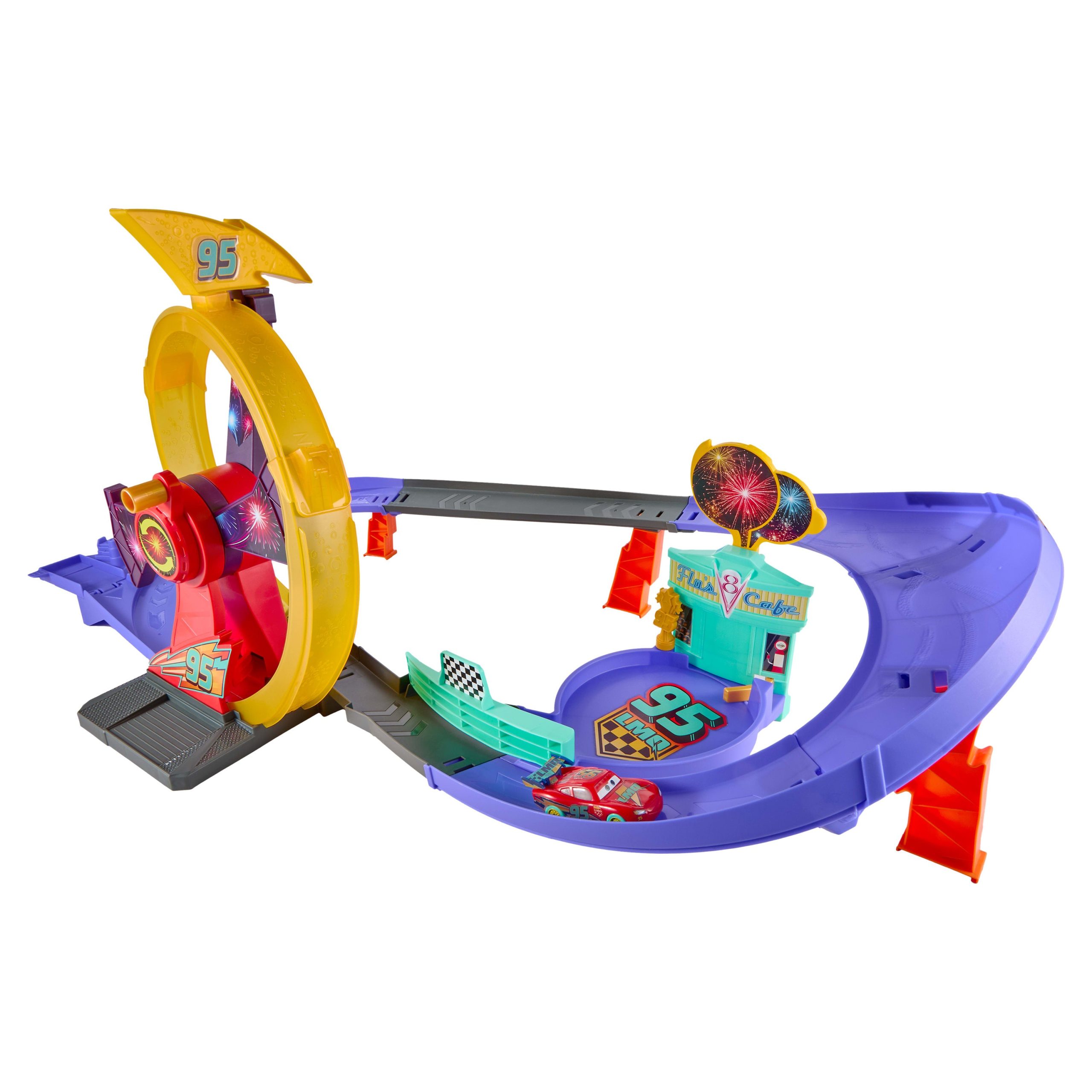 Disney And Pixar Cars Race To Celebrate Lightning Mcqueen Celebration Raceway Playset & Toy Car - Image 6