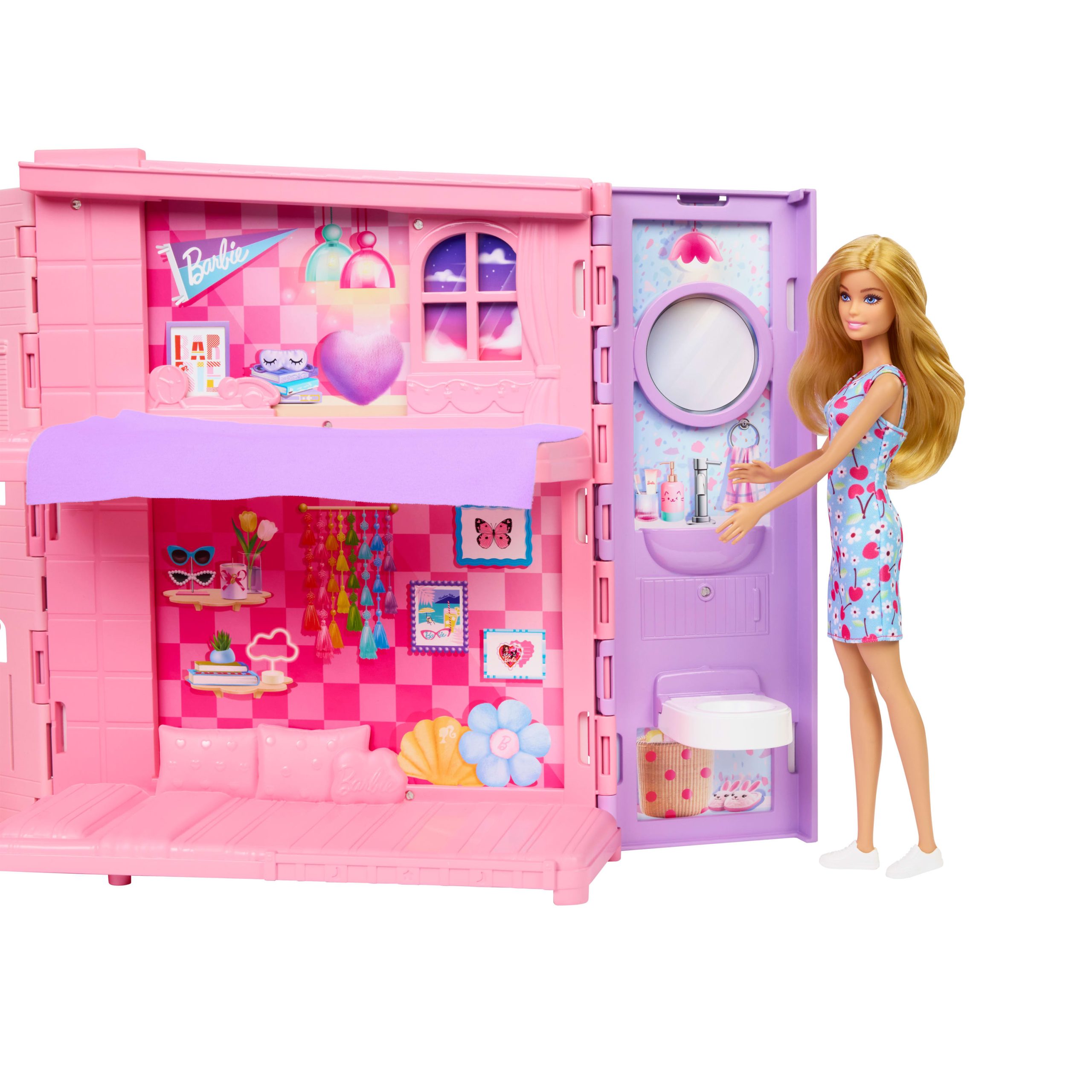 Barbie Weekend Escape House. Dollhouse Playset With 10 Accessories. 4 Play Areas & Kitten - Image 4