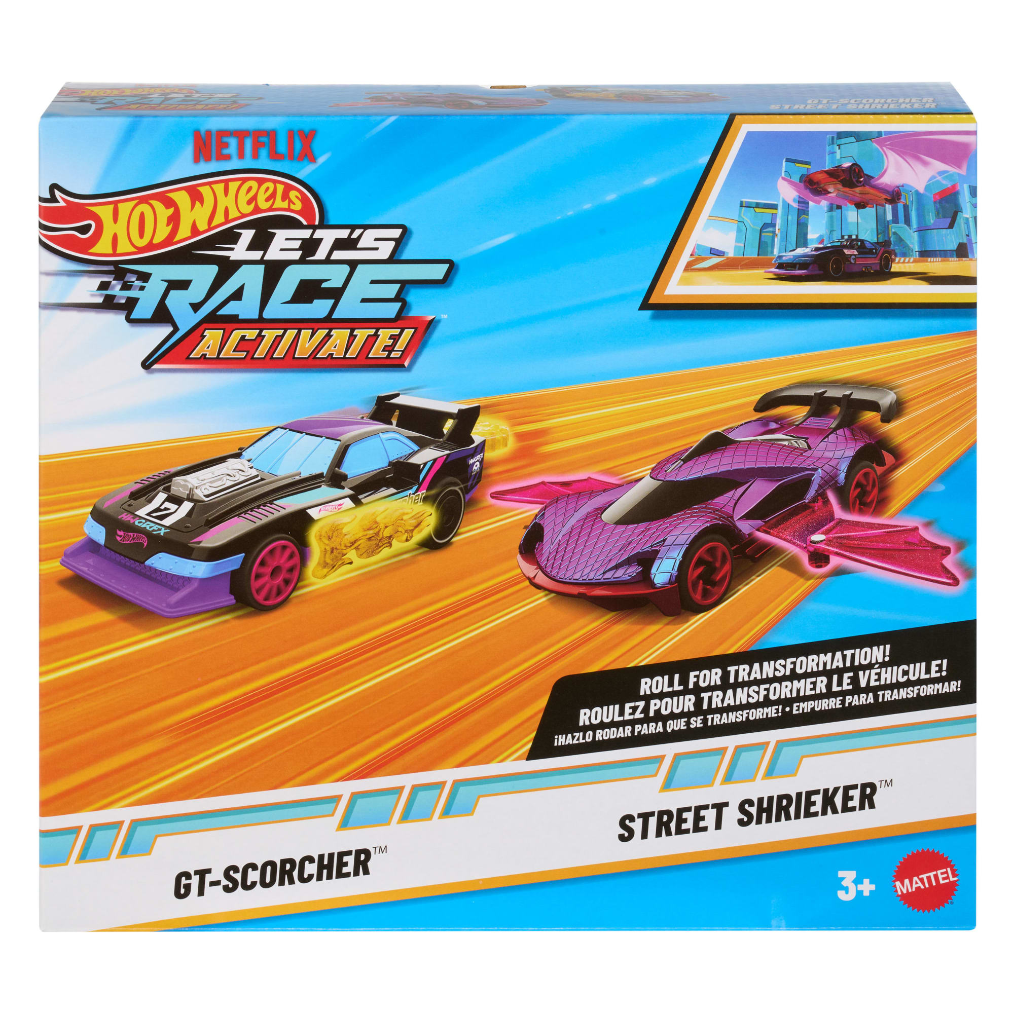 Hot Wheels Let's Race Activate! 2-Pack. Gt-Scorcher & Street Shrieker Toy Cars With Surprise Reveal - Image 6