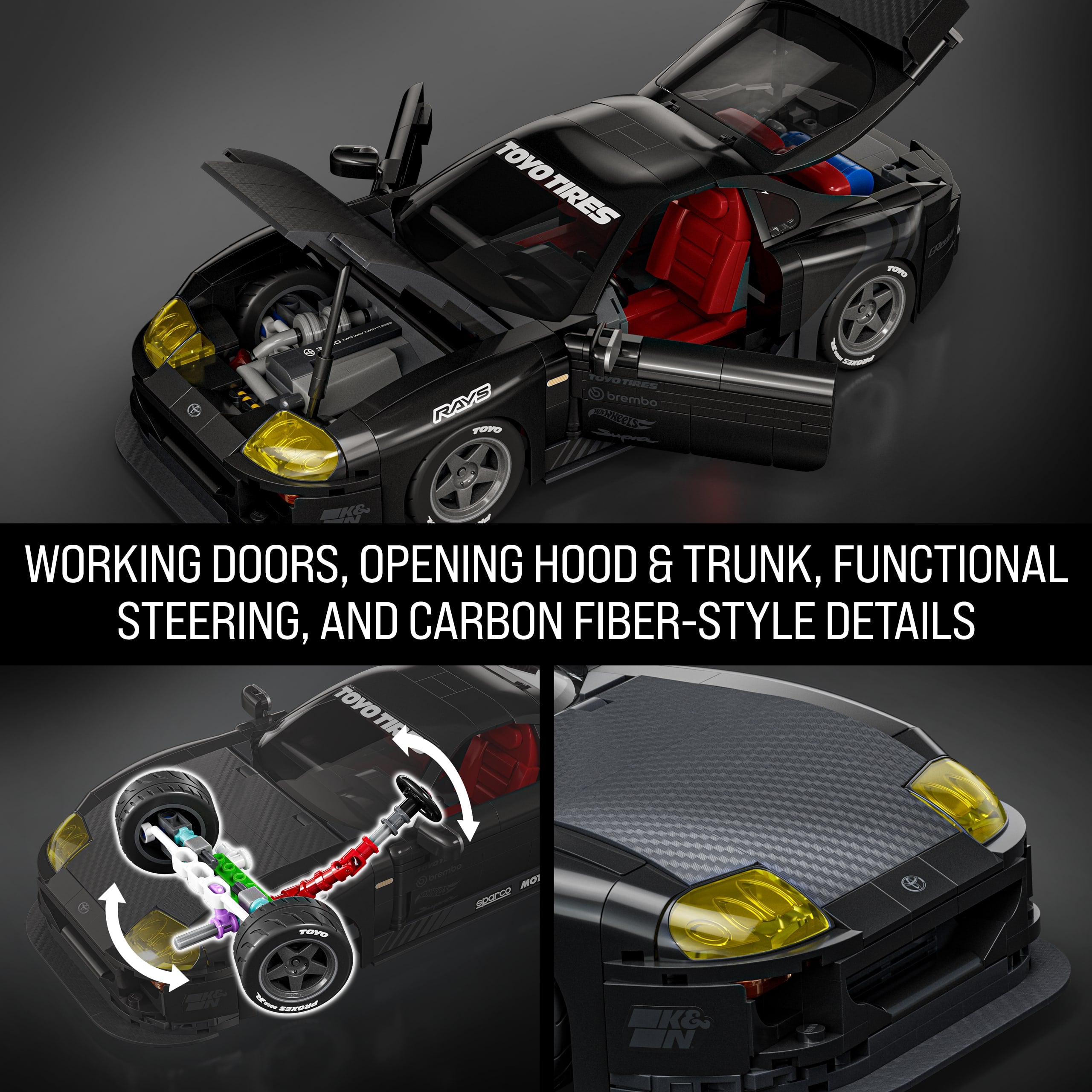 Mattel Brick Shop Hot Wheels '94 Toyota Supra Mkiv Building Toy Kit (824 Pieces). For Collectors - Image 6