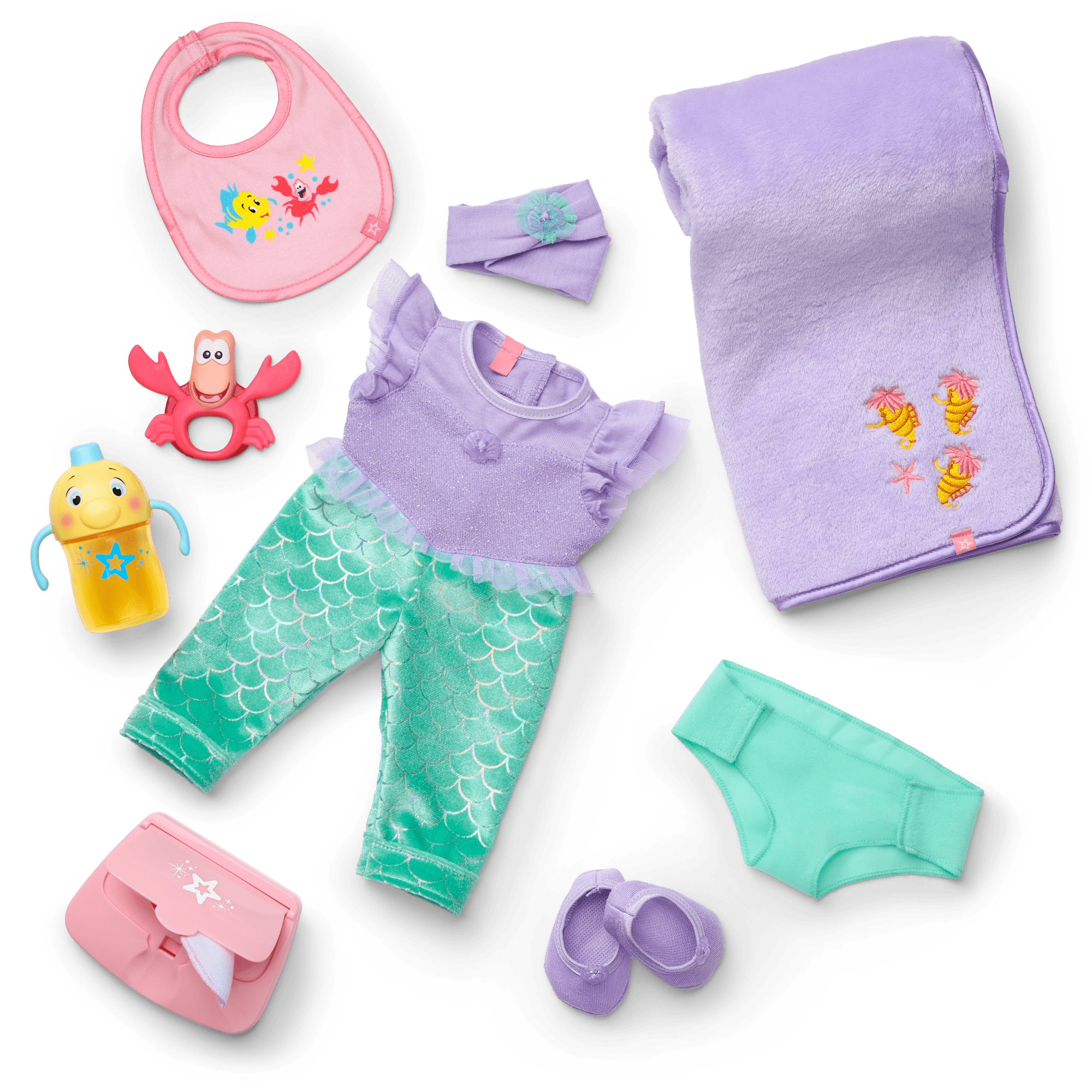 Disney Princess Ariel Cuddle & Care Set with Bitty Baby® Doll by American Girl® - Image 2