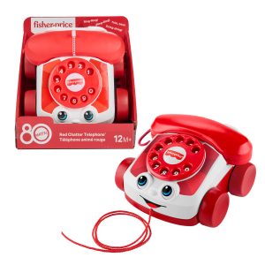 Fisher-Price Red Chatter Telephone Baby & Toddler Pull Toy. Mattel 80th Anniversary Edition
