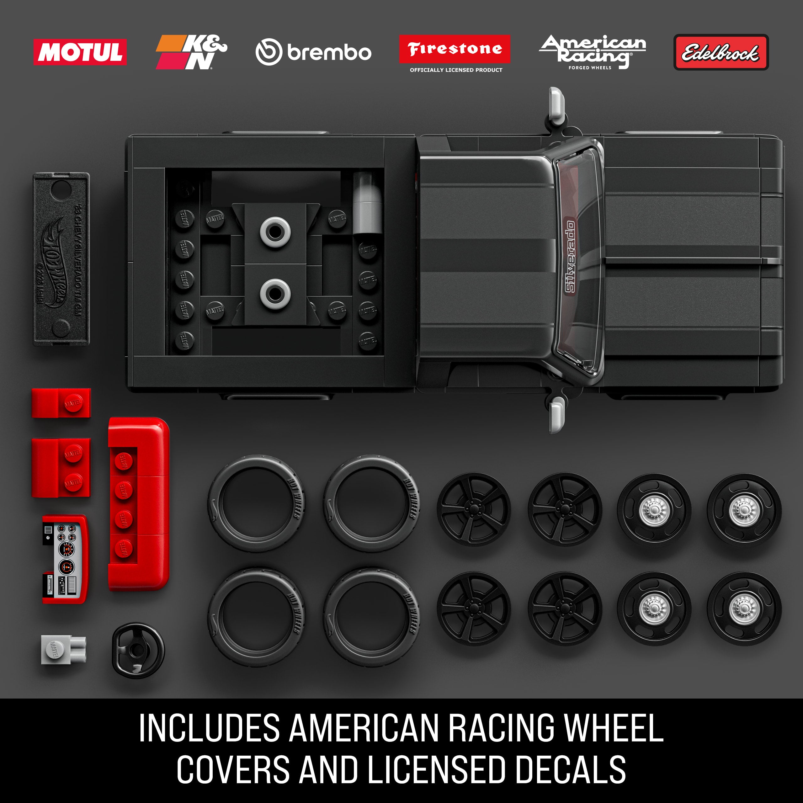 Mattel Brick Shop Hot Wheels '83 Chevy Silverado Building Toy Kit (225 Pieces). For Collectors - Image 4