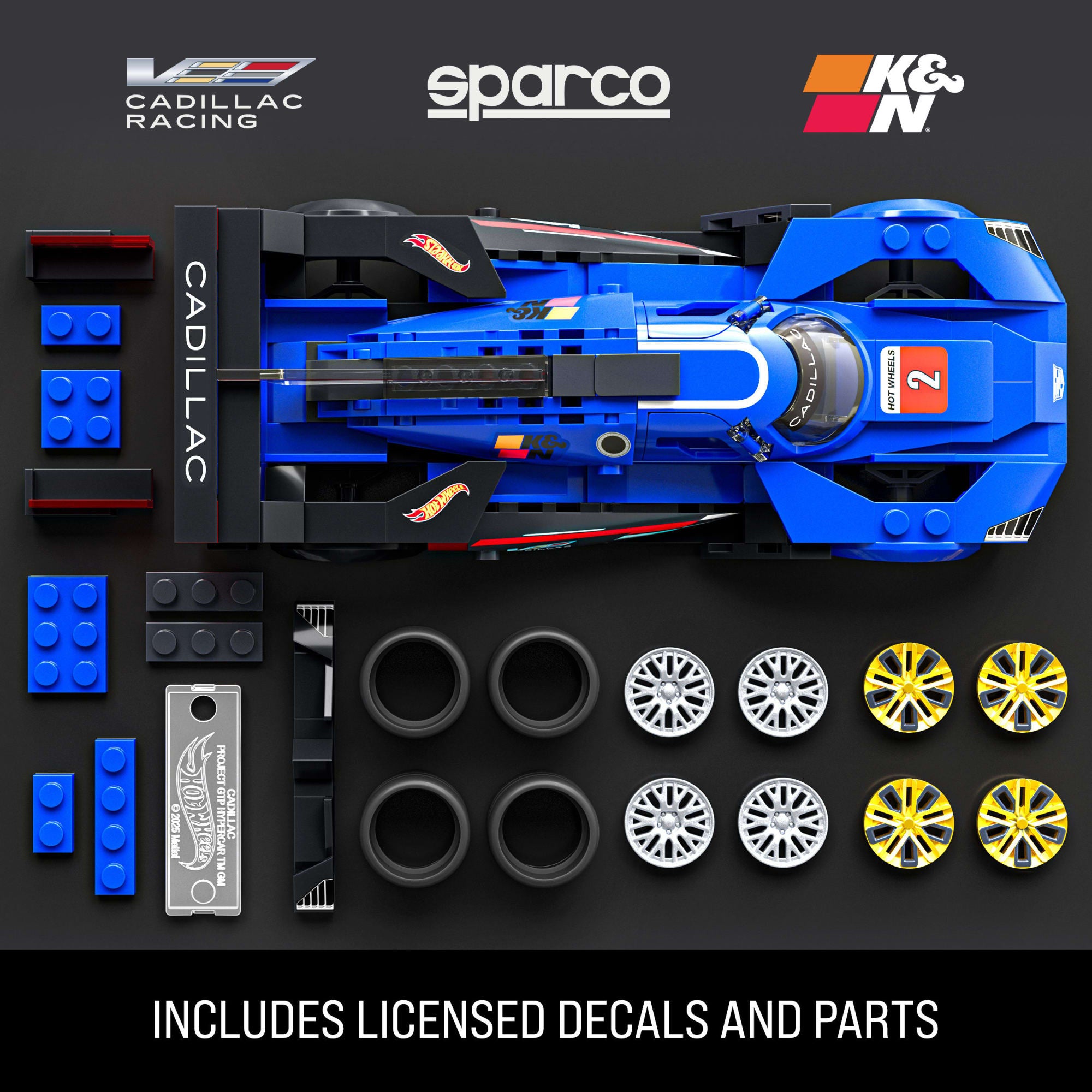 Mattel Brick Shop Hot Wheels Cadillac Project GTP Hypercar Building Toy Kit (236 Pieces). for Collectors - Image 4