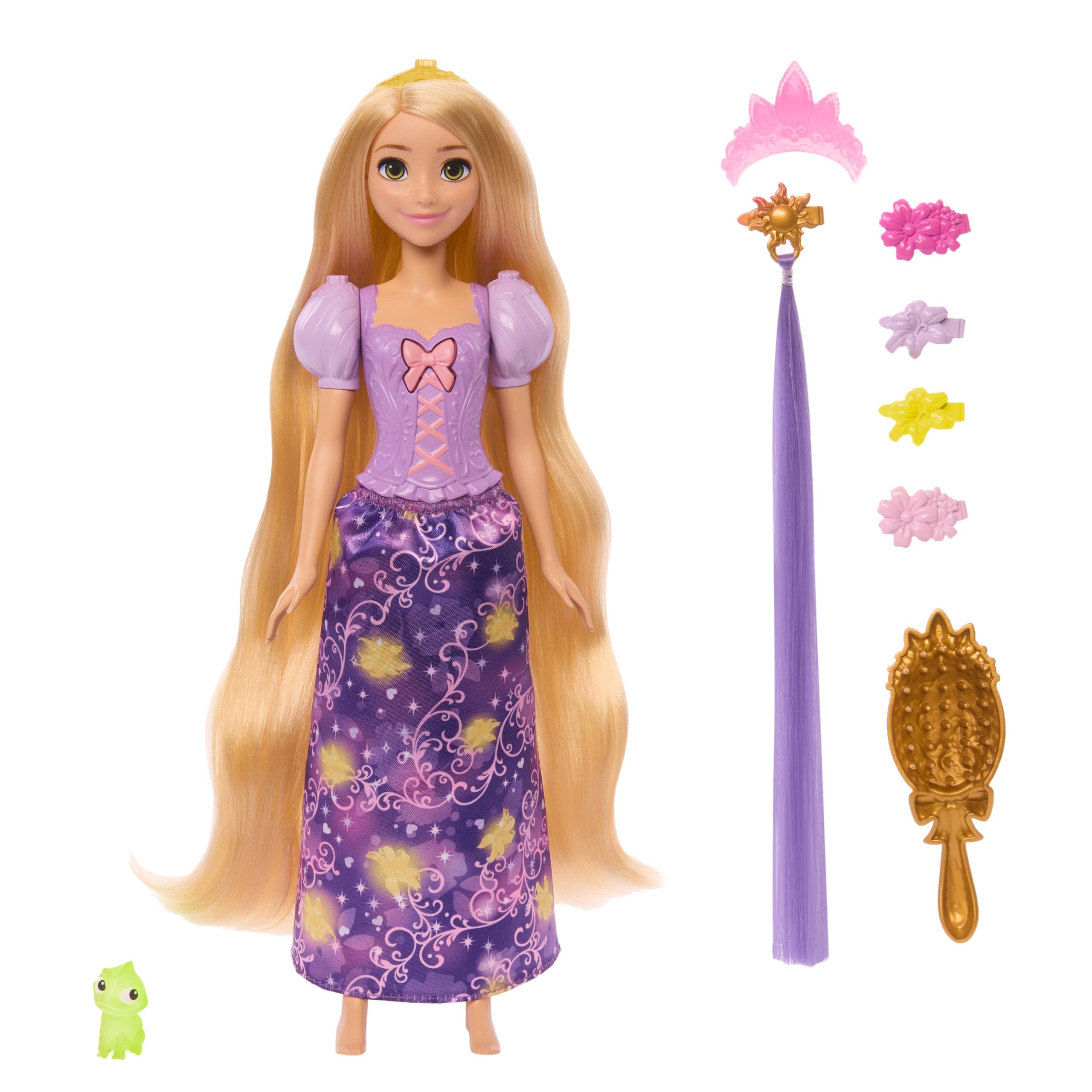 Disney Princess Light-Up Hair Rapunzel Fashion Doll W/ 5 Ways To Glow. Pascal Figure & 7 Accessories - Image 5