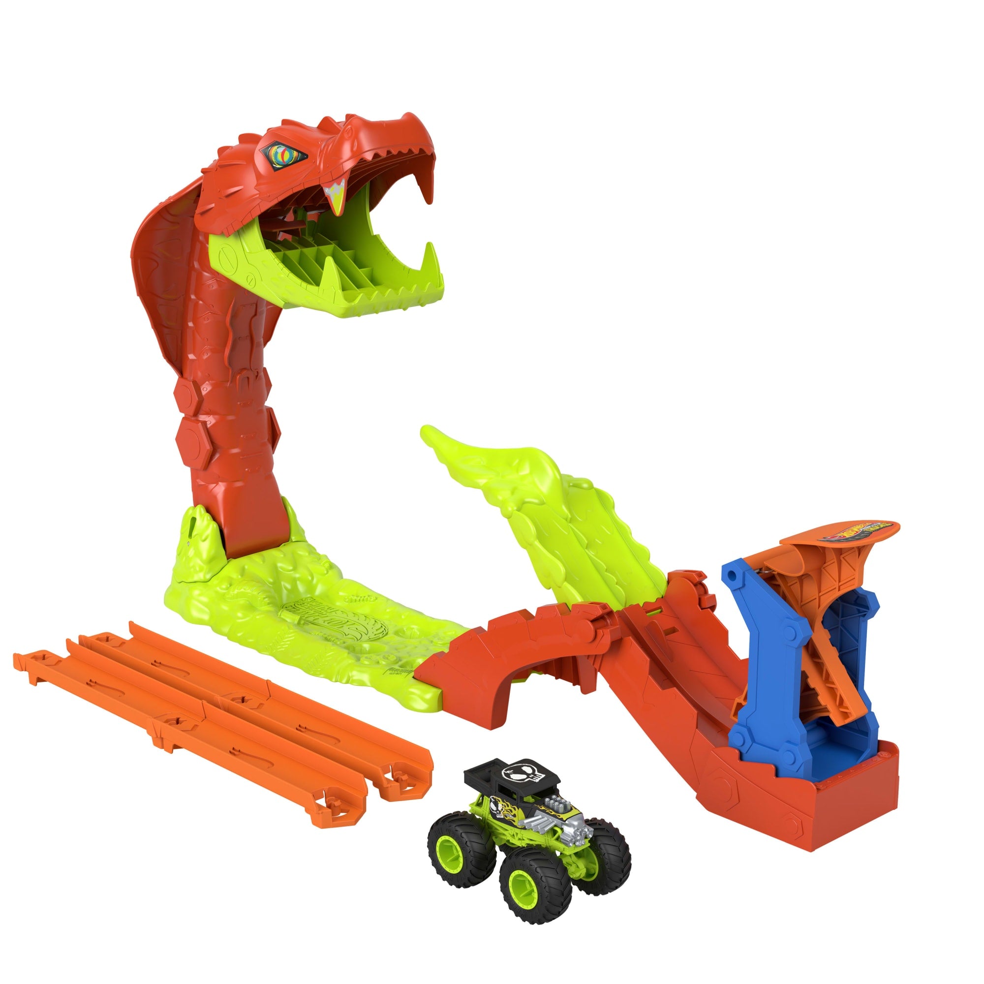Hot Wheels Monster Trucks Snake Slam Takedown Playset With 1:64 Scale Bone Shaker Toy Vehicle - Image 5