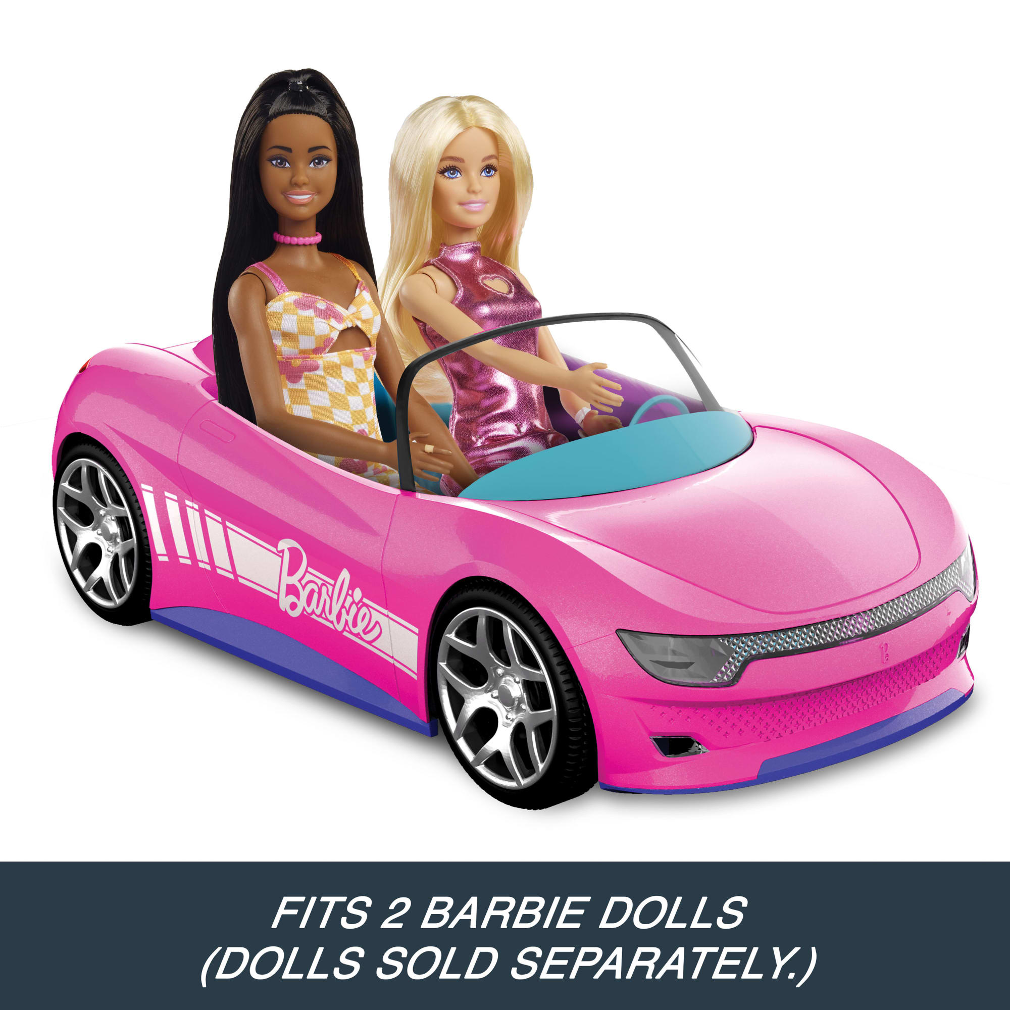 Hot Wheels RC Barbie Convertible. Battery-Powered Remote-Control Toy Car. Fits 2 Barbie Dolls - Image 5