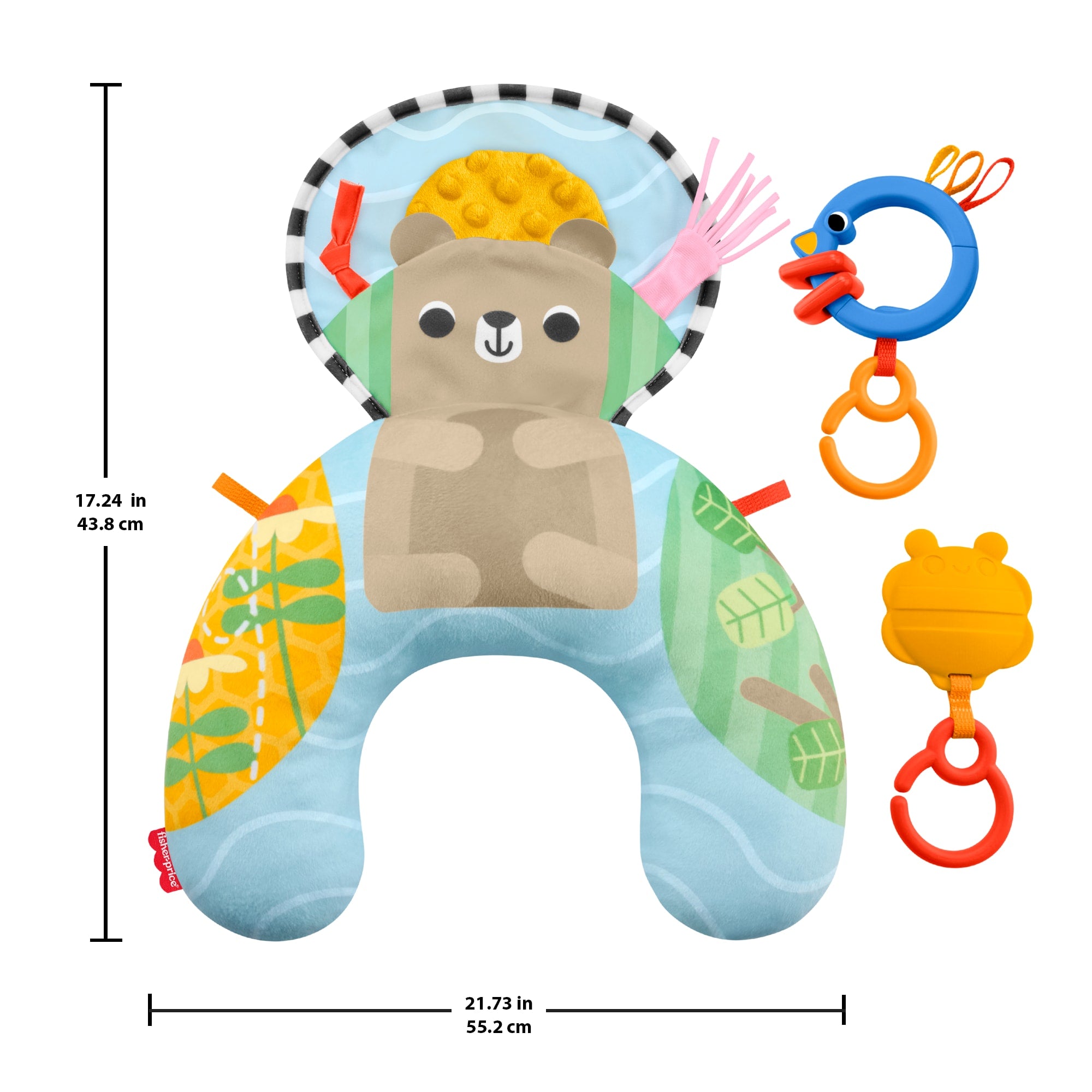 Fisher-Price Sensory Adventures Tummy Wedge Newborn Support With Teether & Rattle Baby Toys - Image 6
