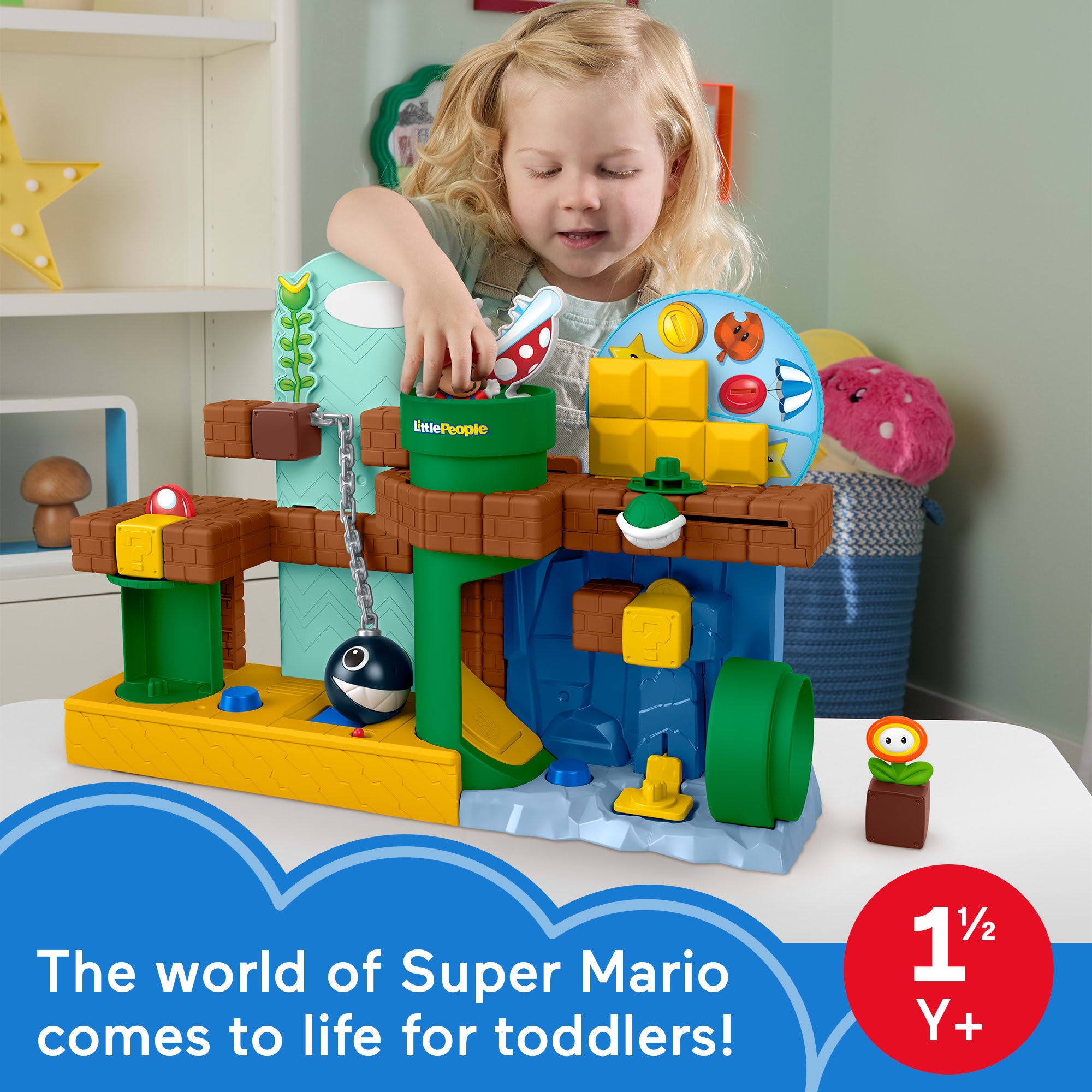 Fisher-Price Little People My Mario Adventure Playset. Musical Toddler Toy With 2 Figures - Image 2