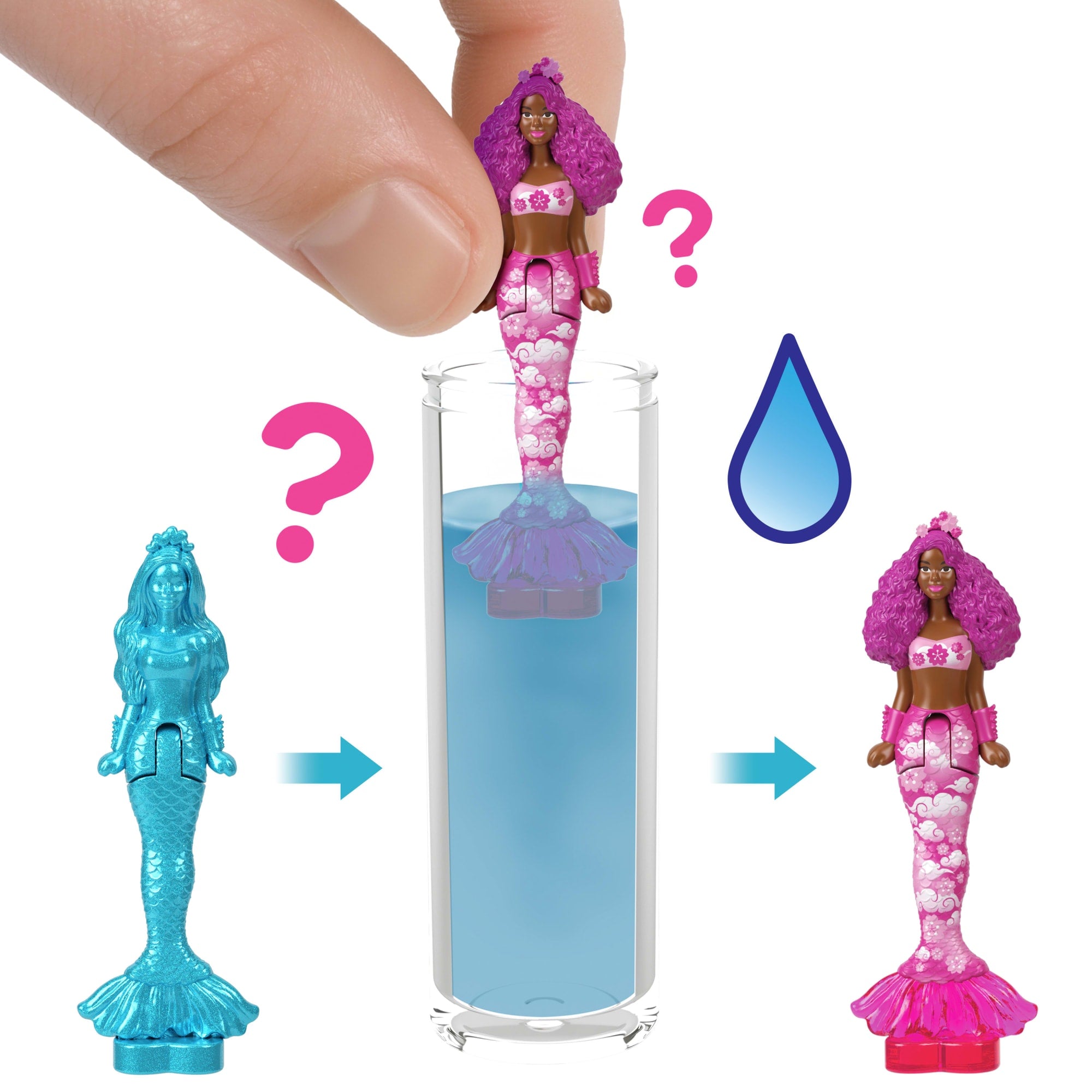 Barbie Mini Barbie Land Color Reveal Mermaid Dolls. 1.5-Inch Doll With Surprise Water Reveal . Series 3 - Image 2