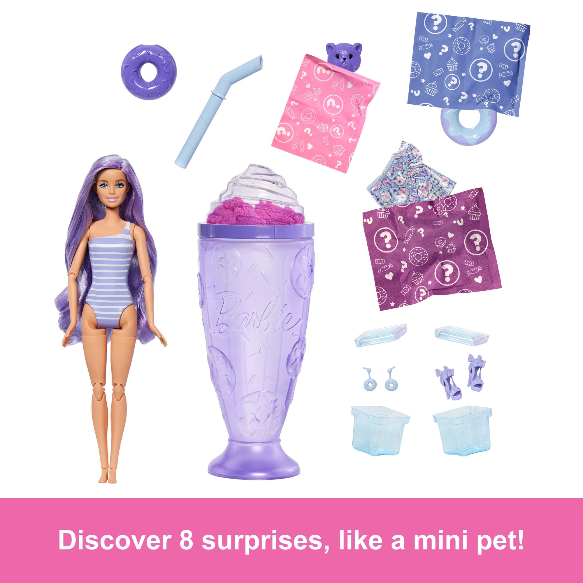 Barbie Pop Reveal Treat Series Doll & Accessories Set. Donut Dreams Fashion Doll & Pet - Image 2
