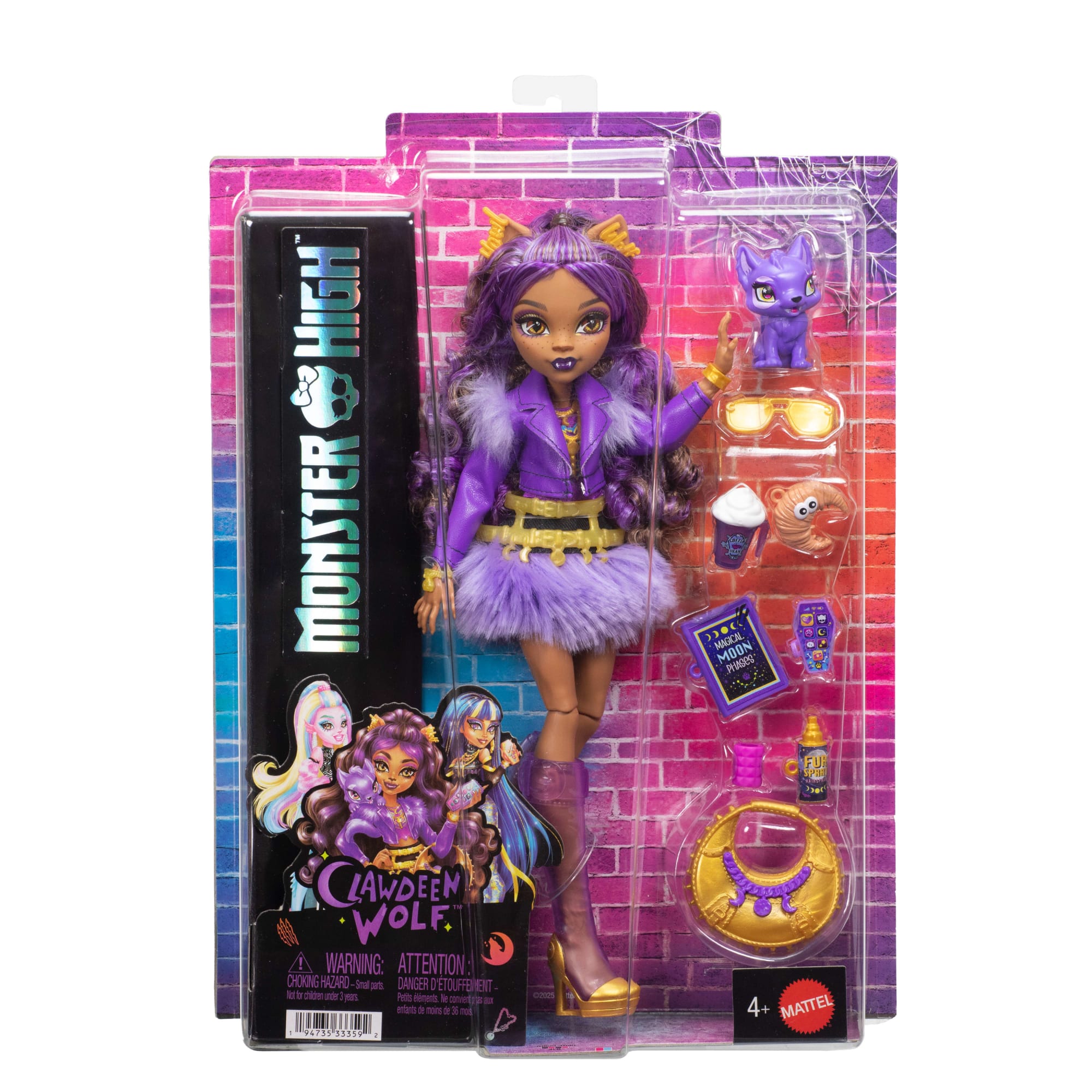 Monster High Clawdeen Wolf Fashion Doll in Furry Skirt With Pet Crescent And 7 Accessories - Image 6