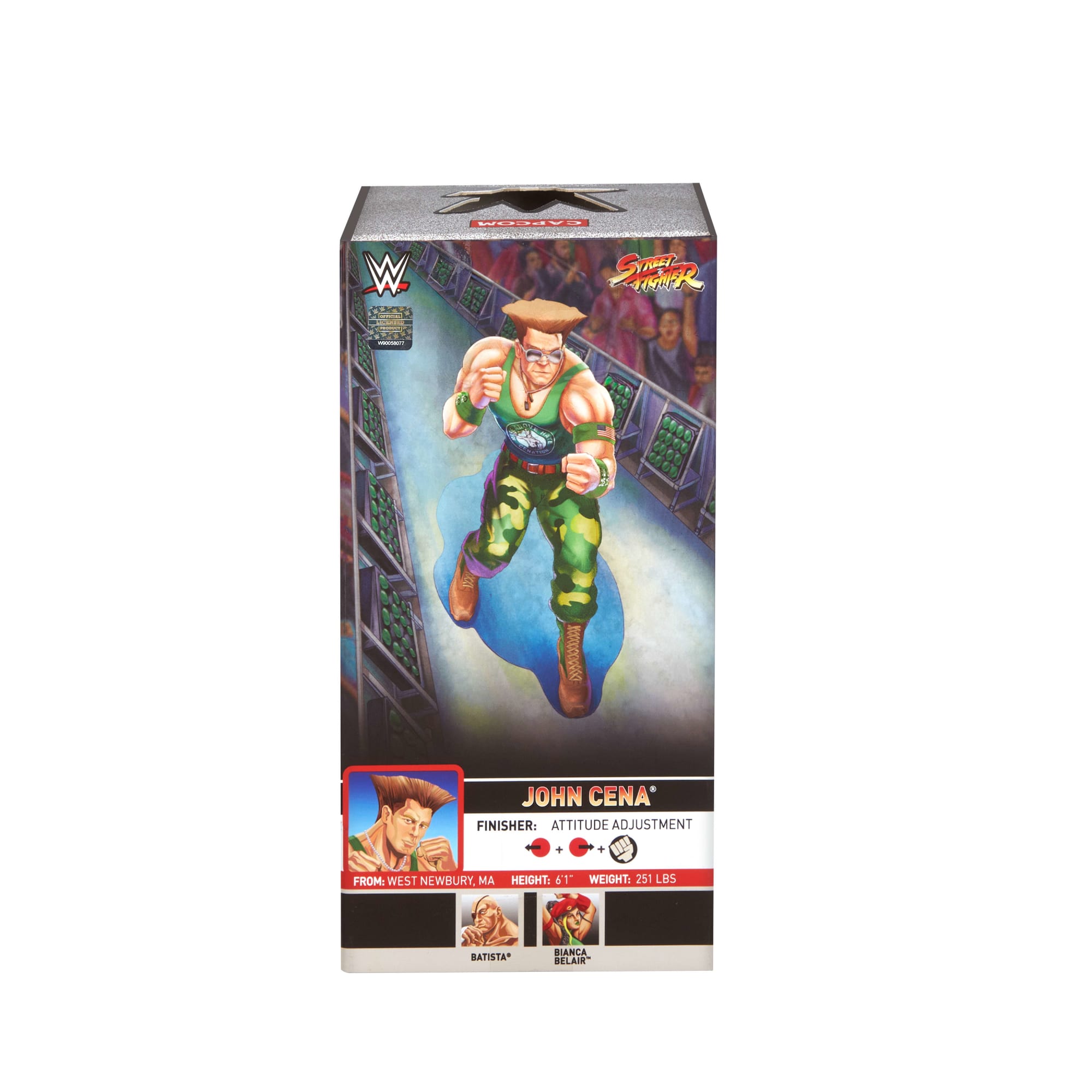 WWE X Street Fighter John Cena Action Figure & Accessories. 6-Inch Collectible Guile Mashup Set - Image 6