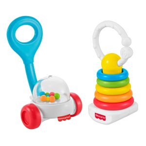 Fisher-Price Newborn Classic 2-Pack. Baby Rattle & Sensory Activity Toys For Developmental Play