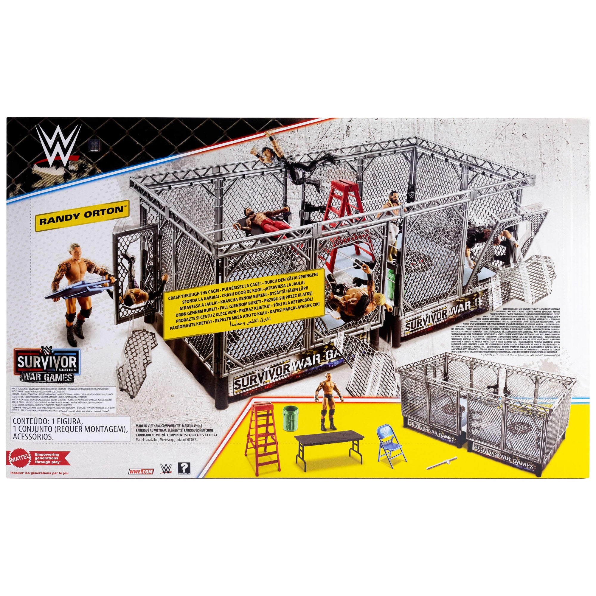 WWE Survivor War Games Playset With Randy Orton Action Figure. 2 Rings. Cage & 5 Accessories - Image 6