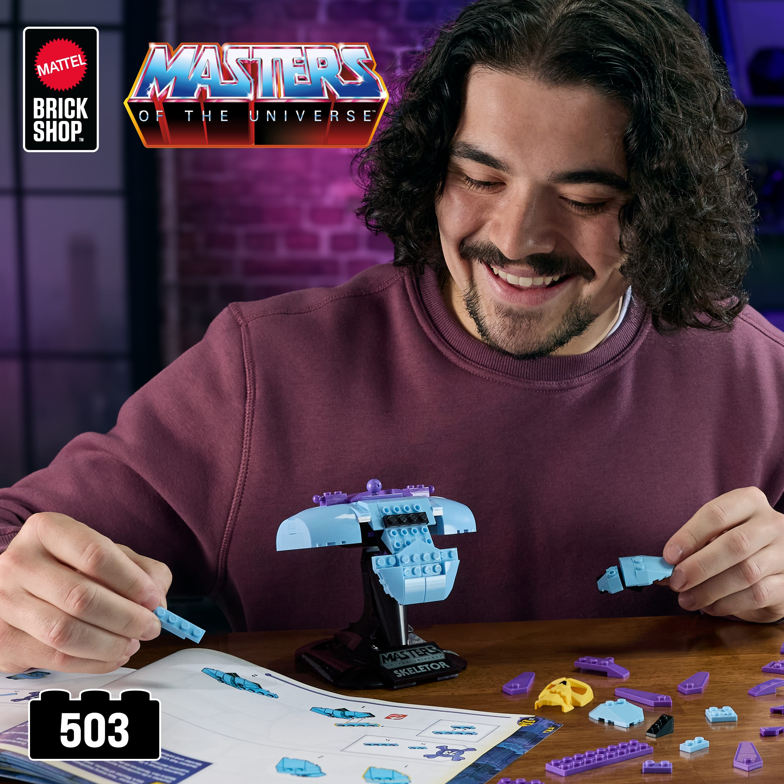 Mattel Brick Shop Masters Of The Universe Skeletor Bust Collector Building Set (503 Pieces) For Collectors - Image 2