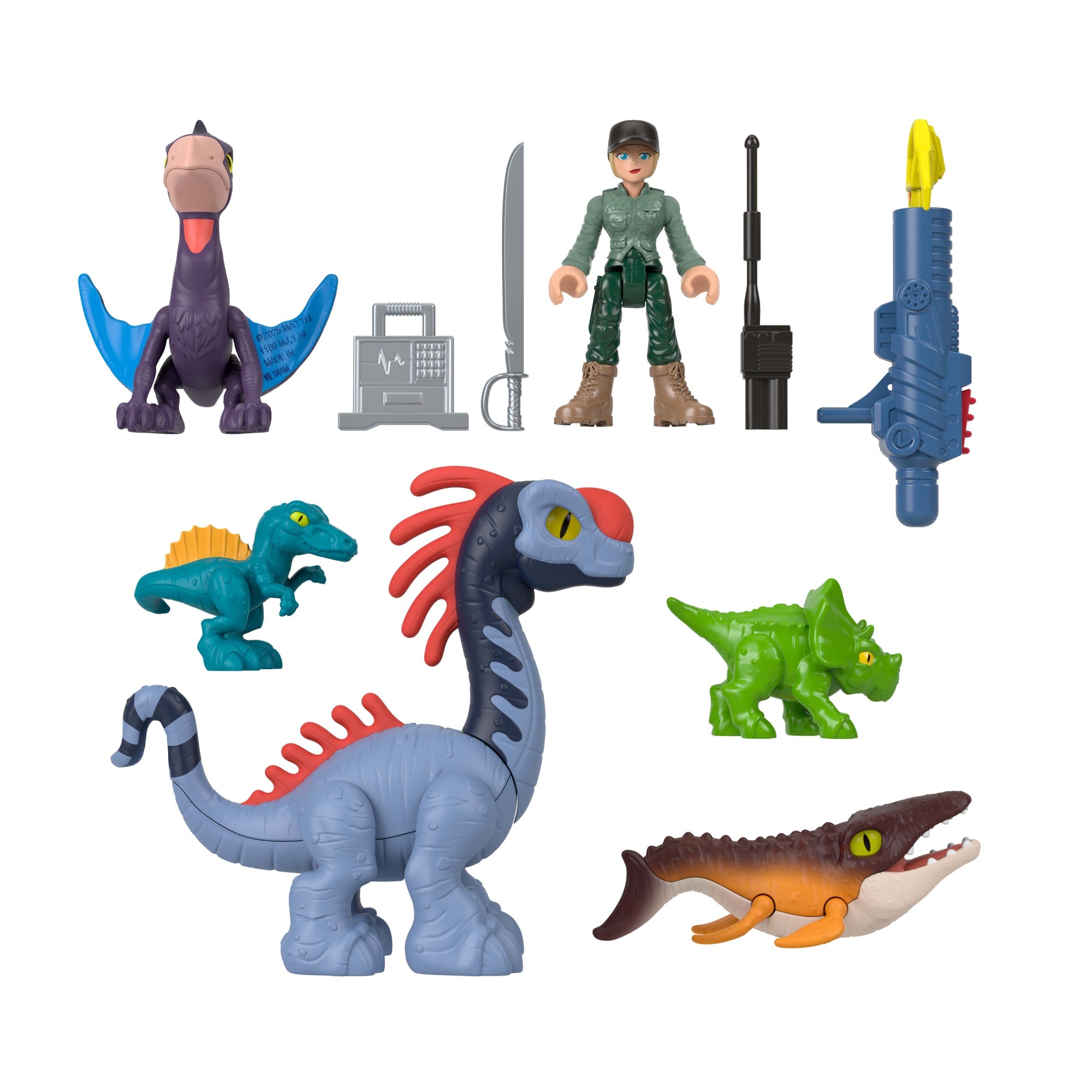 Imaginext Jurassic World Dinosaurio de Juguete Renace Pack Dinos Tierra. Aire y Mar - Image 3