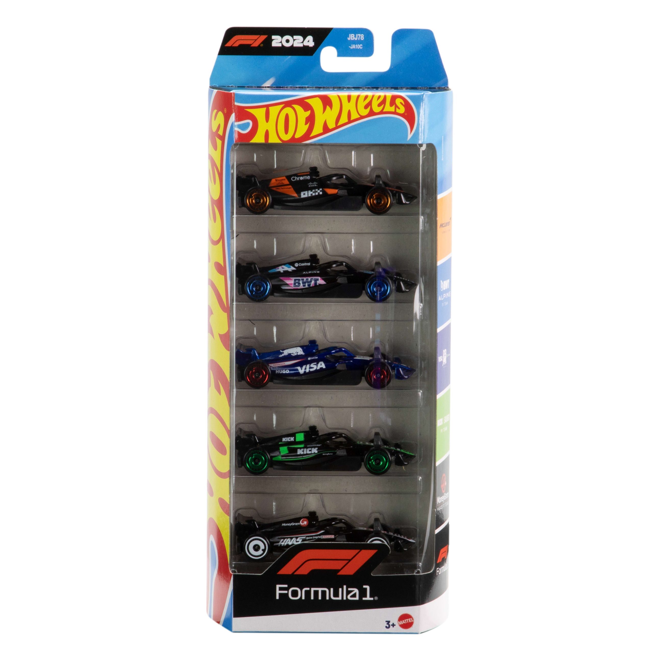 Hot Wheels 5-Pack Race Team. Set Of 5 Formula 1-Themed 1:64 Scale Die-Cast Toy Cars