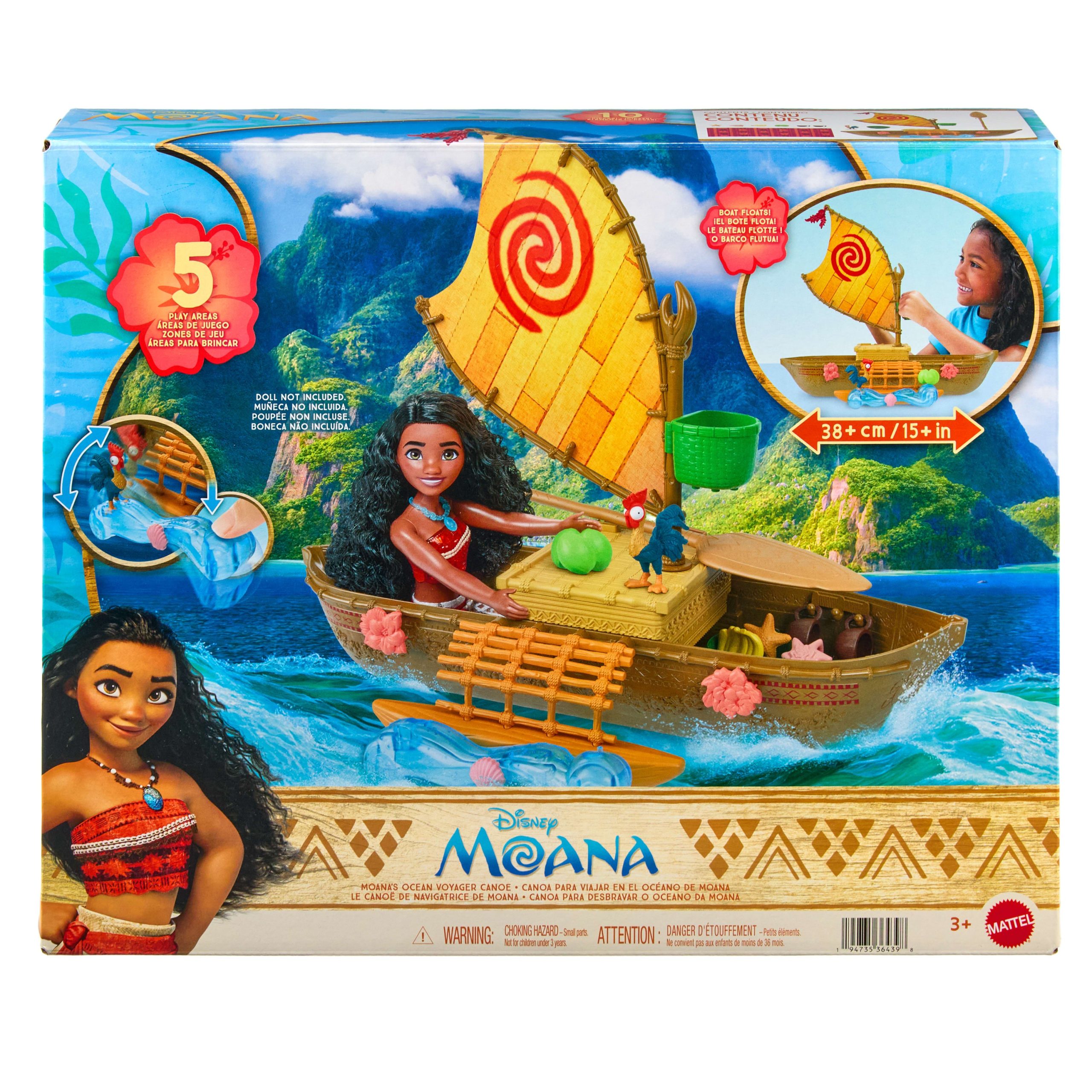 Disney Moana Floating Ocean Voyager Canoe Playset With 5 Play Areas. 9 Accessories & Animal Figure - Image 6