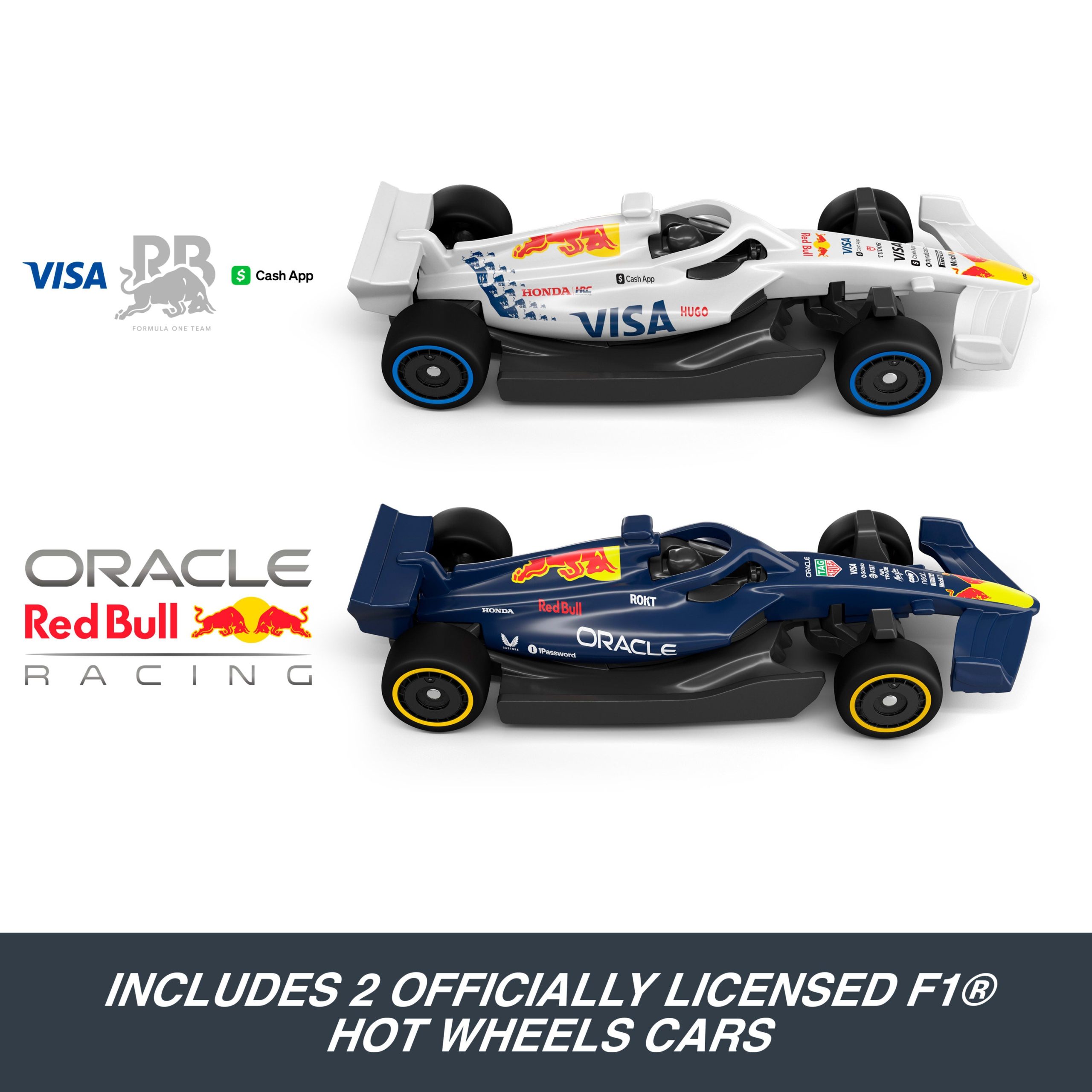 Hot Wheels Racing Formula 1 Grid Start Track Set & 2 Die-Cast F1 Cars in 1:64 Scale - Image 3